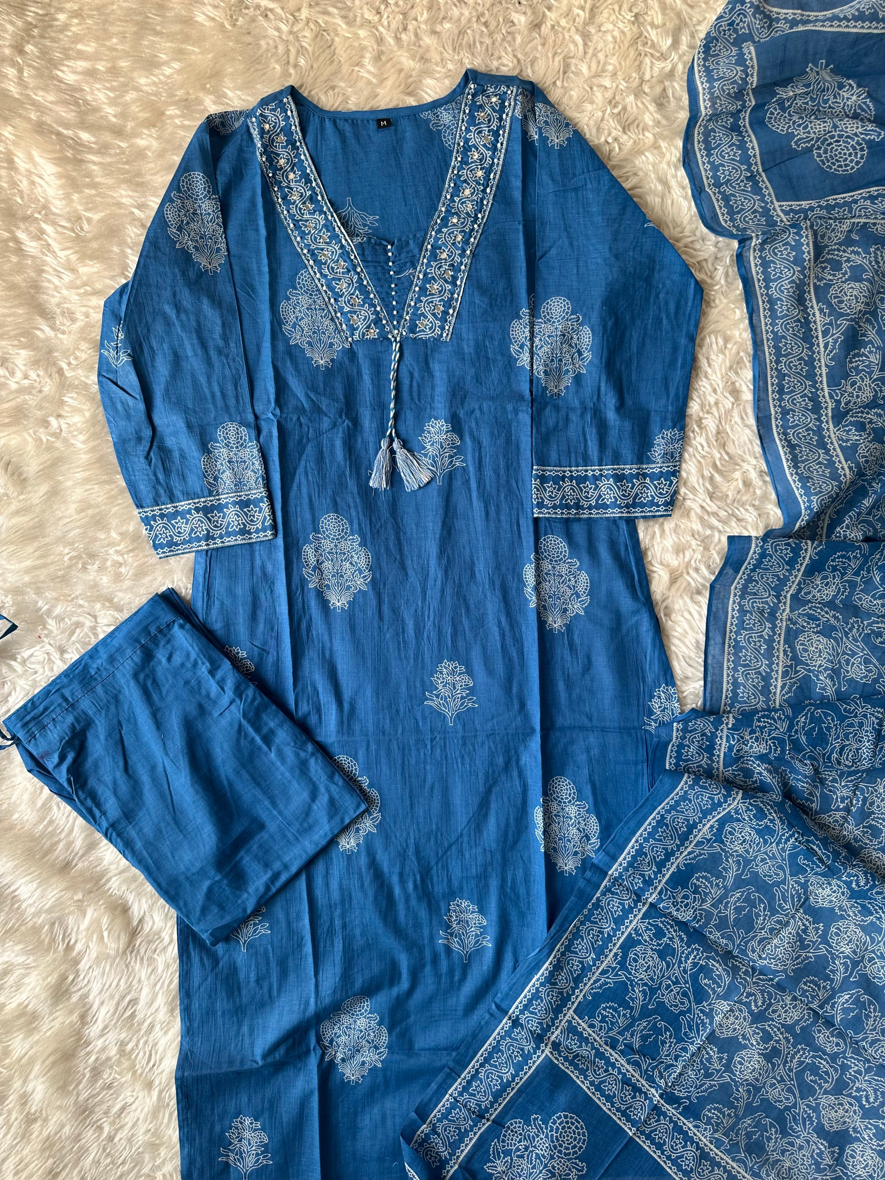 Budget Friendly Kurti Pant Dupatta Set