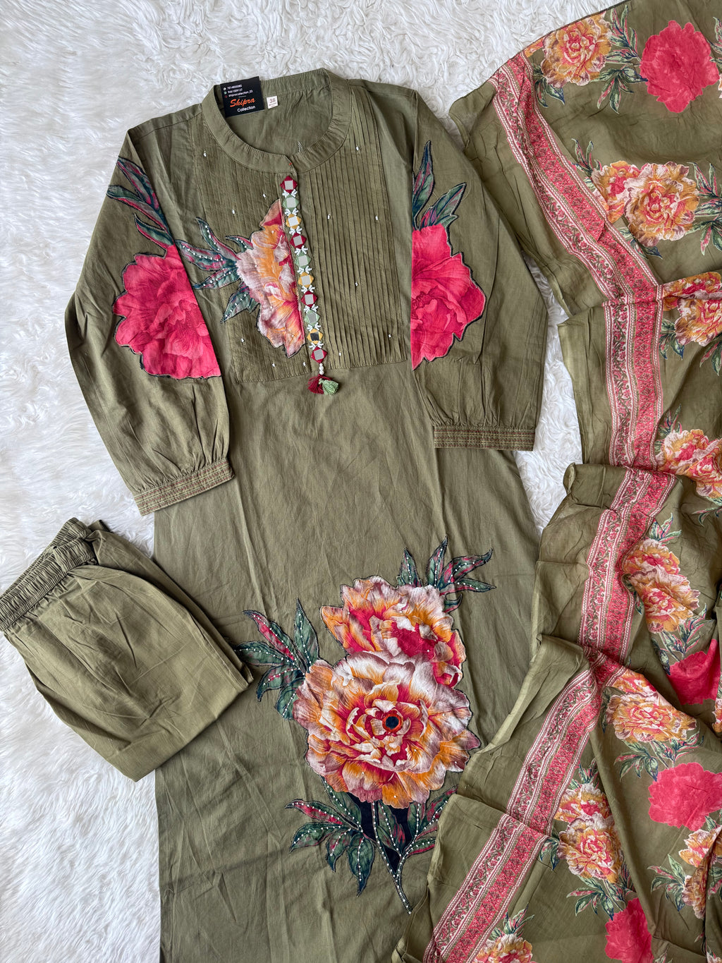 Mul Cotton Kurti Pant Dupatta Set