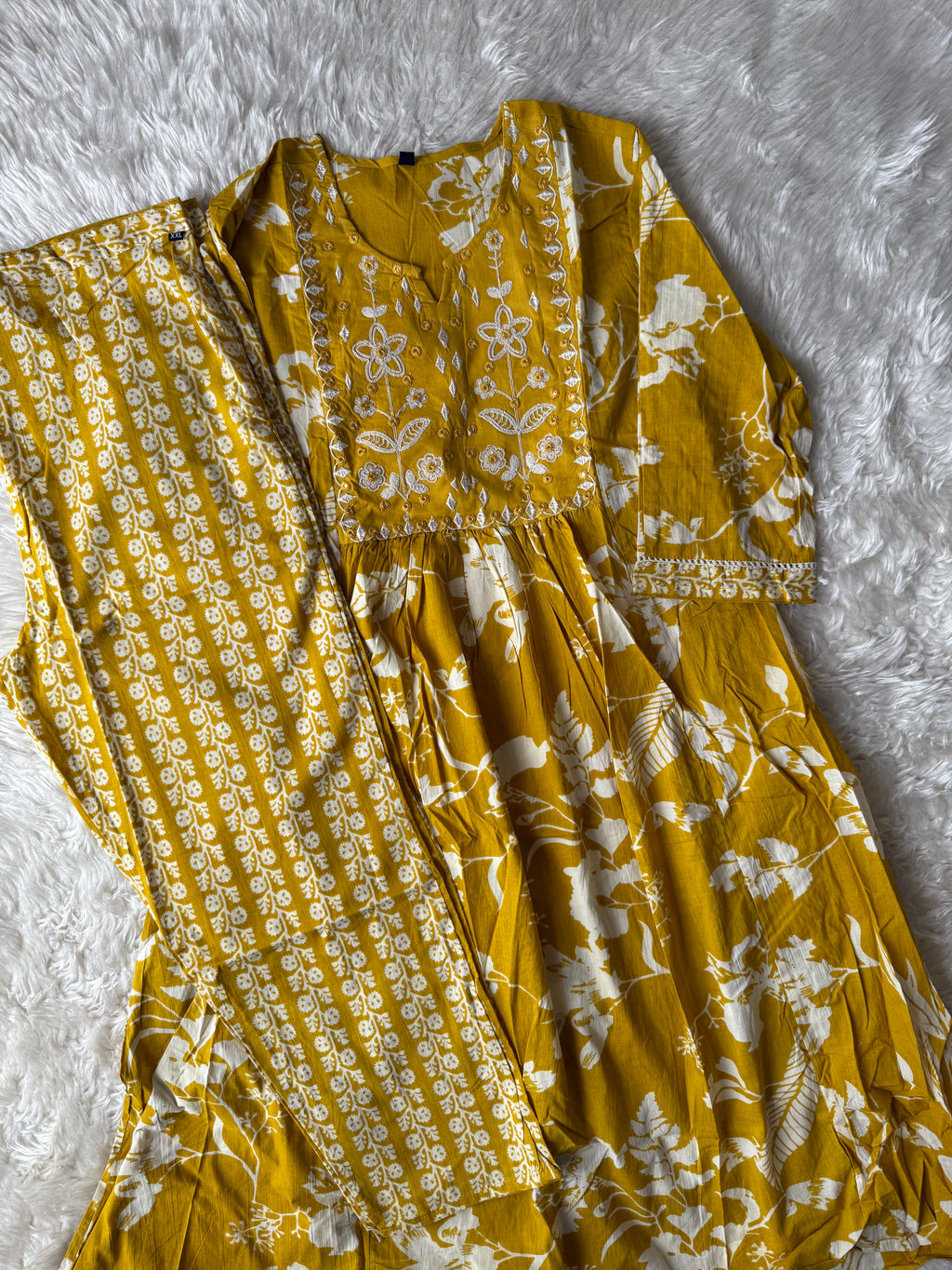 Cotton Flare Kurti Pant Set