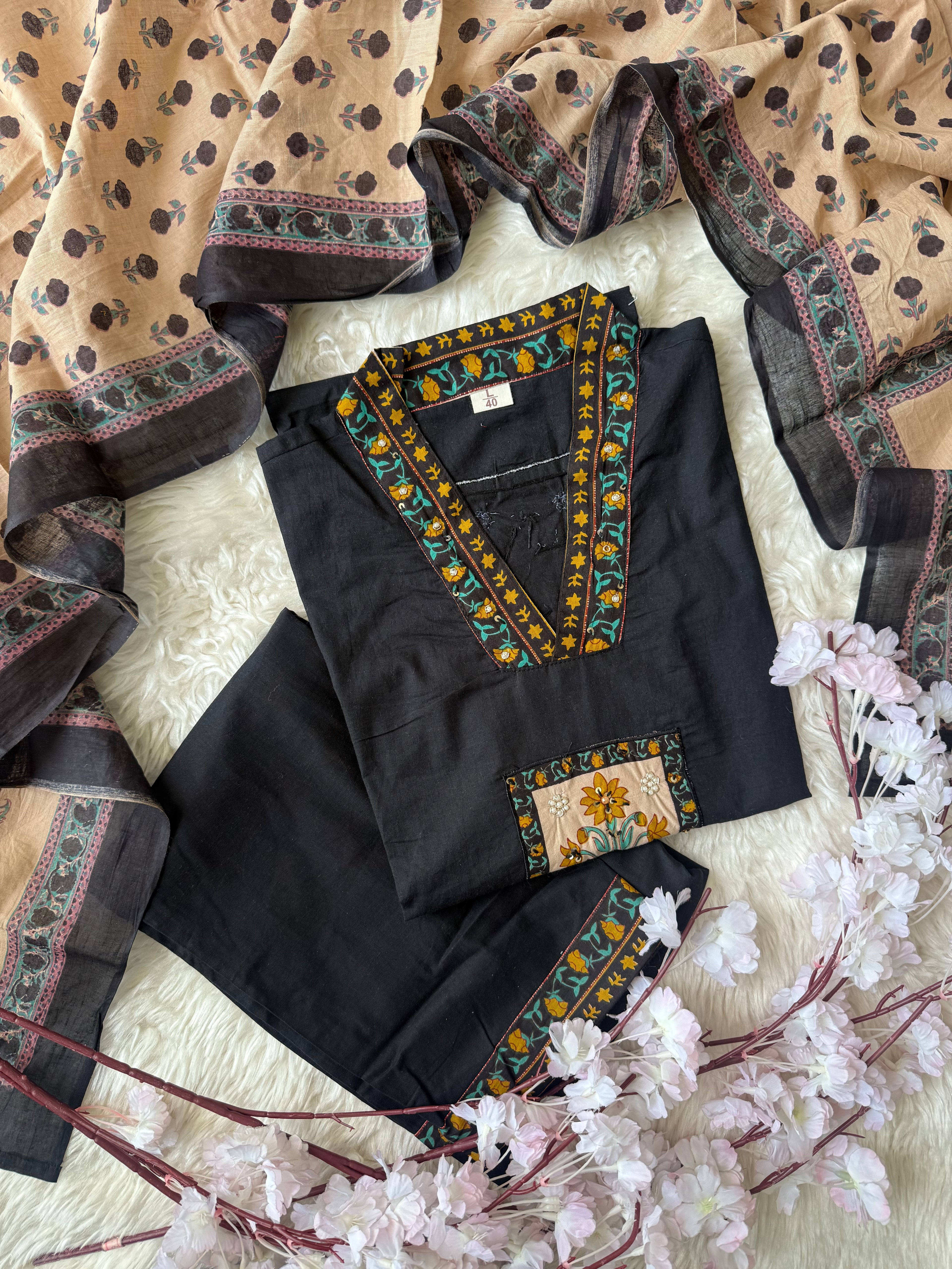 Premium Cotton Kurti Pant Dupatta Set