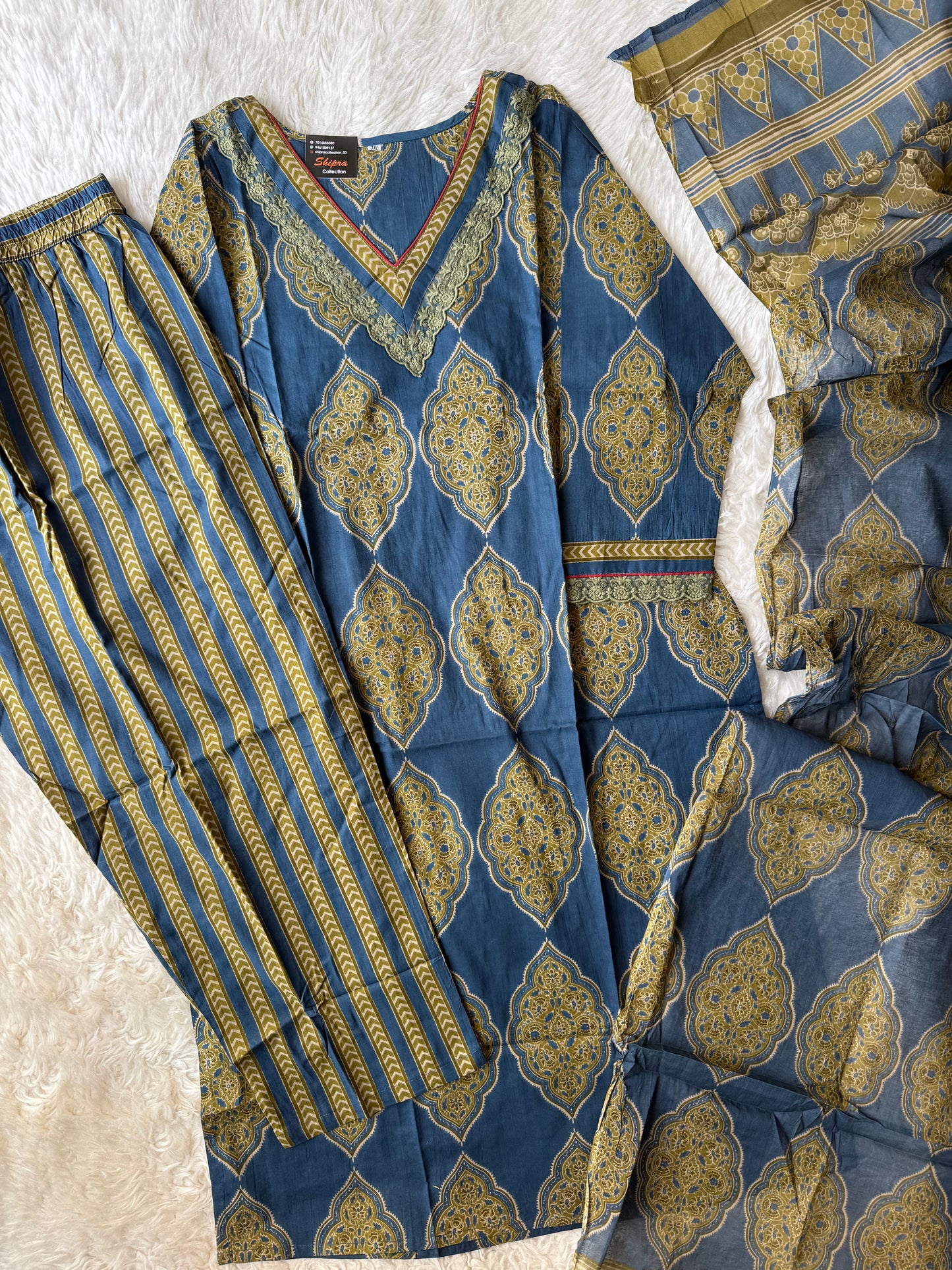 Premium Cotton Kurti Pant Dupatta Set