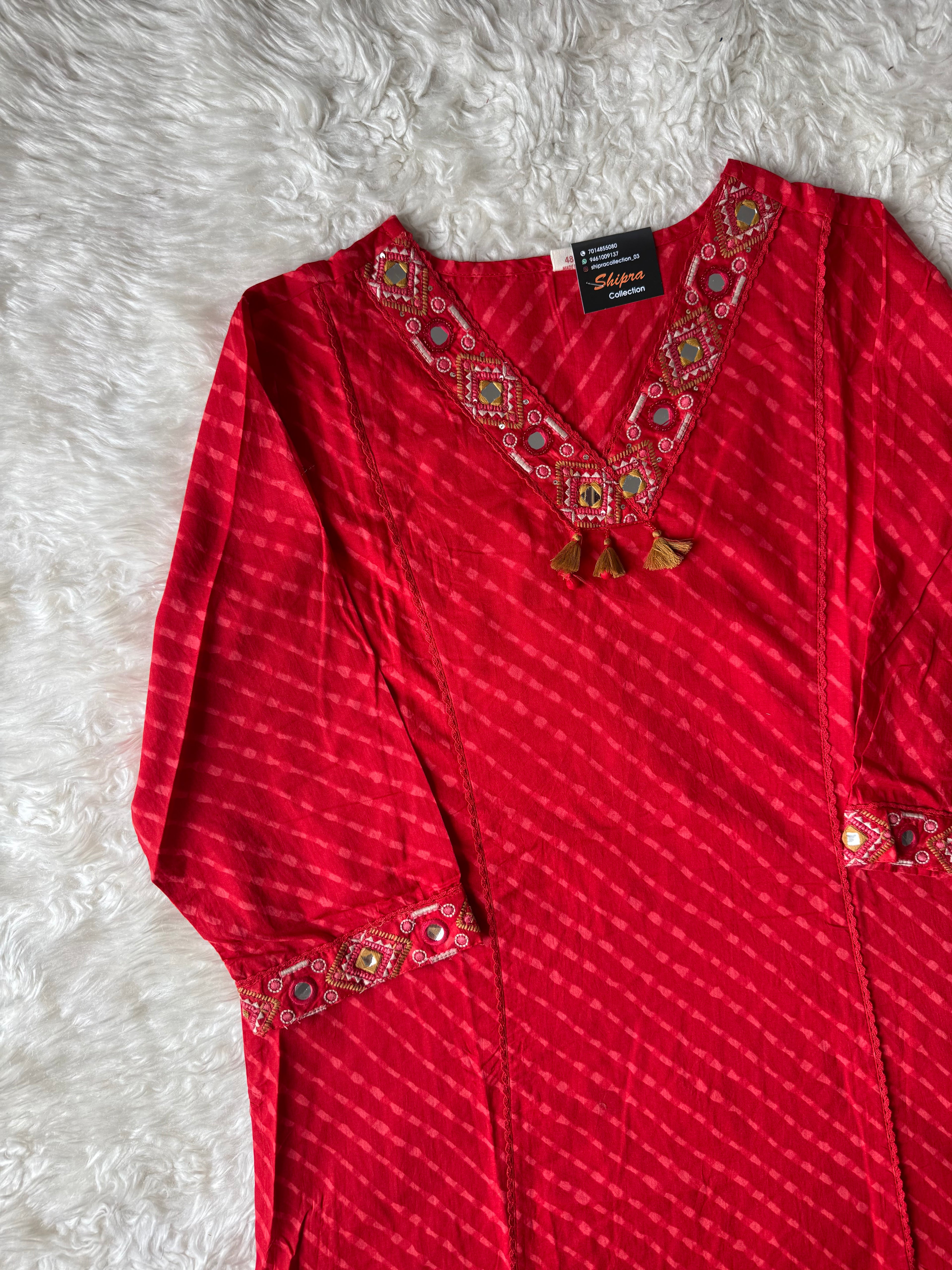 Premium Cotton Lehariya Set