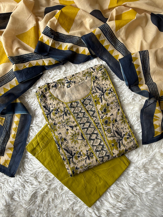 Premium Mul Cotton Kurti Pant Dupatta Set