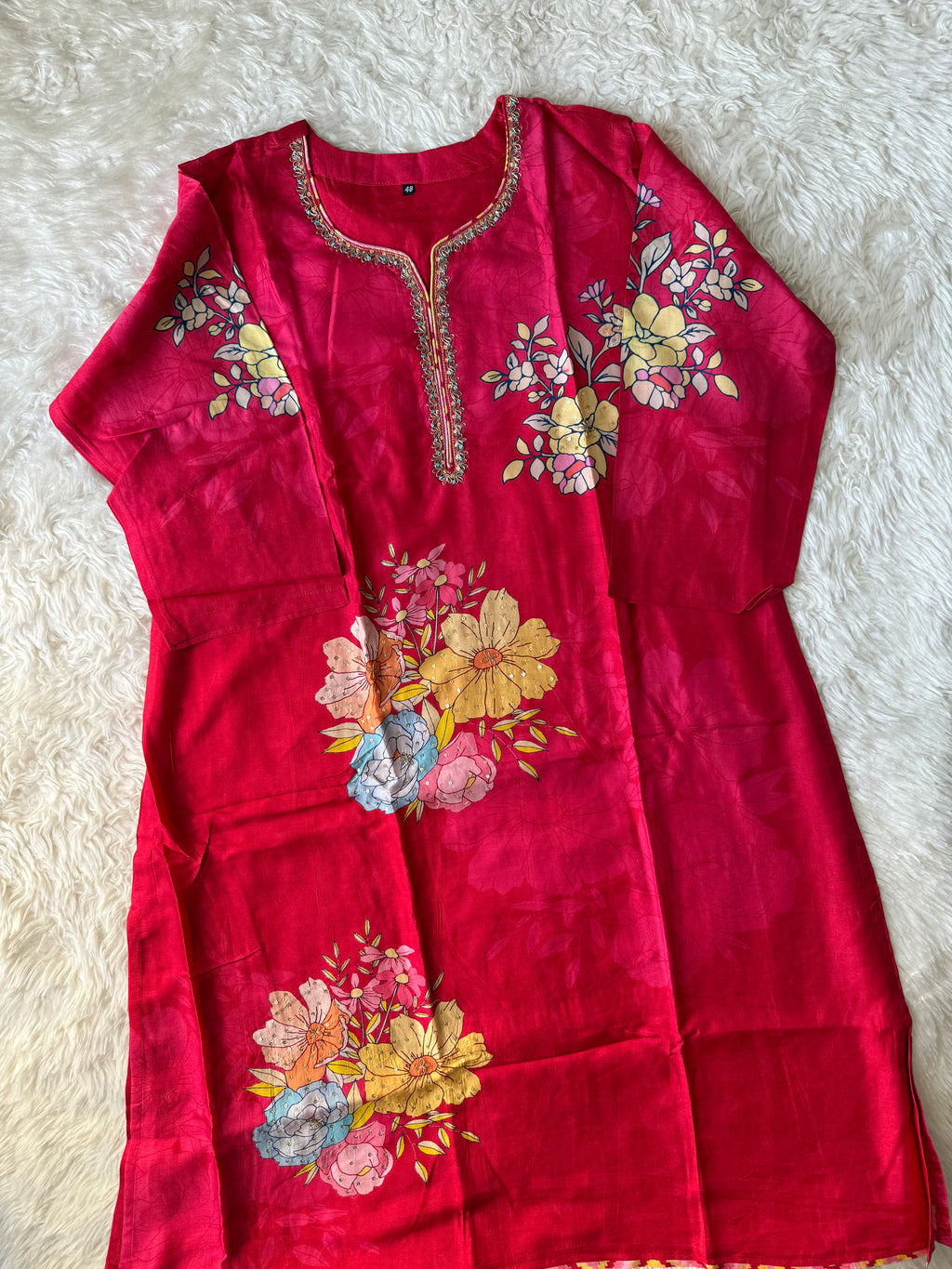 “Plus Size” Russian Silk Kurti Pant Dupatta Set