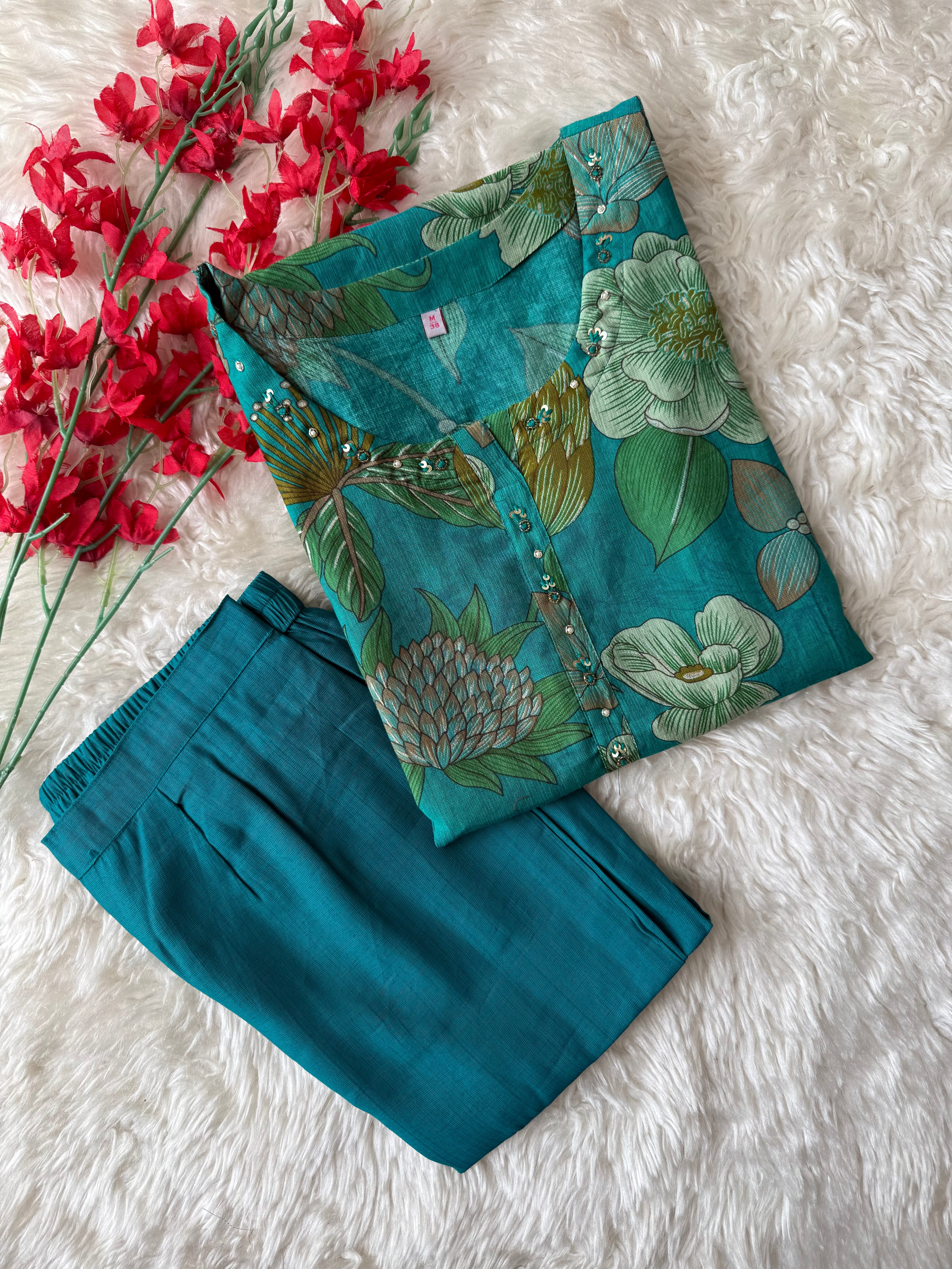 Rayon Kurti Pant Set