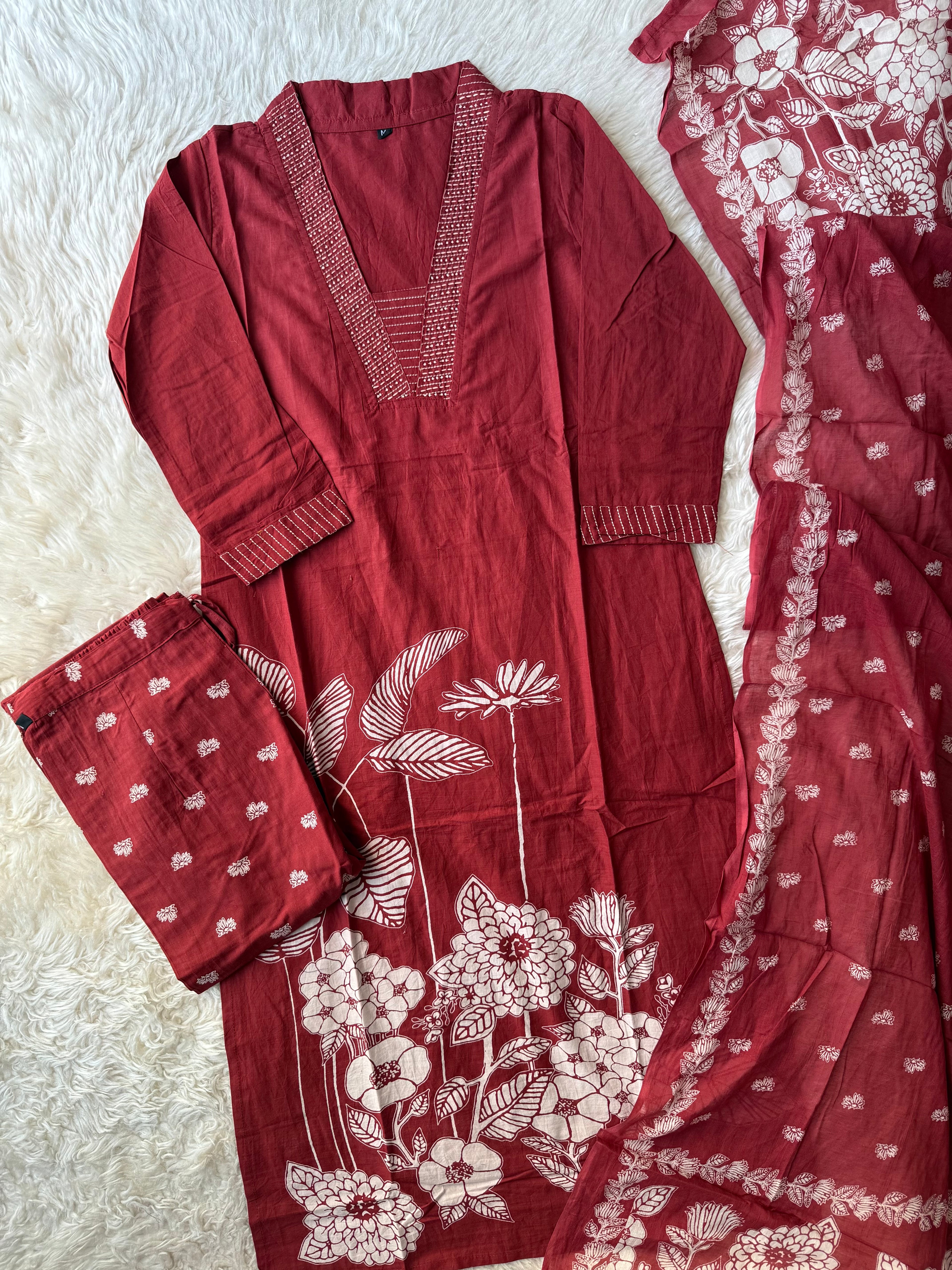 Budget Friendly Kurti Pant Dupatta Set