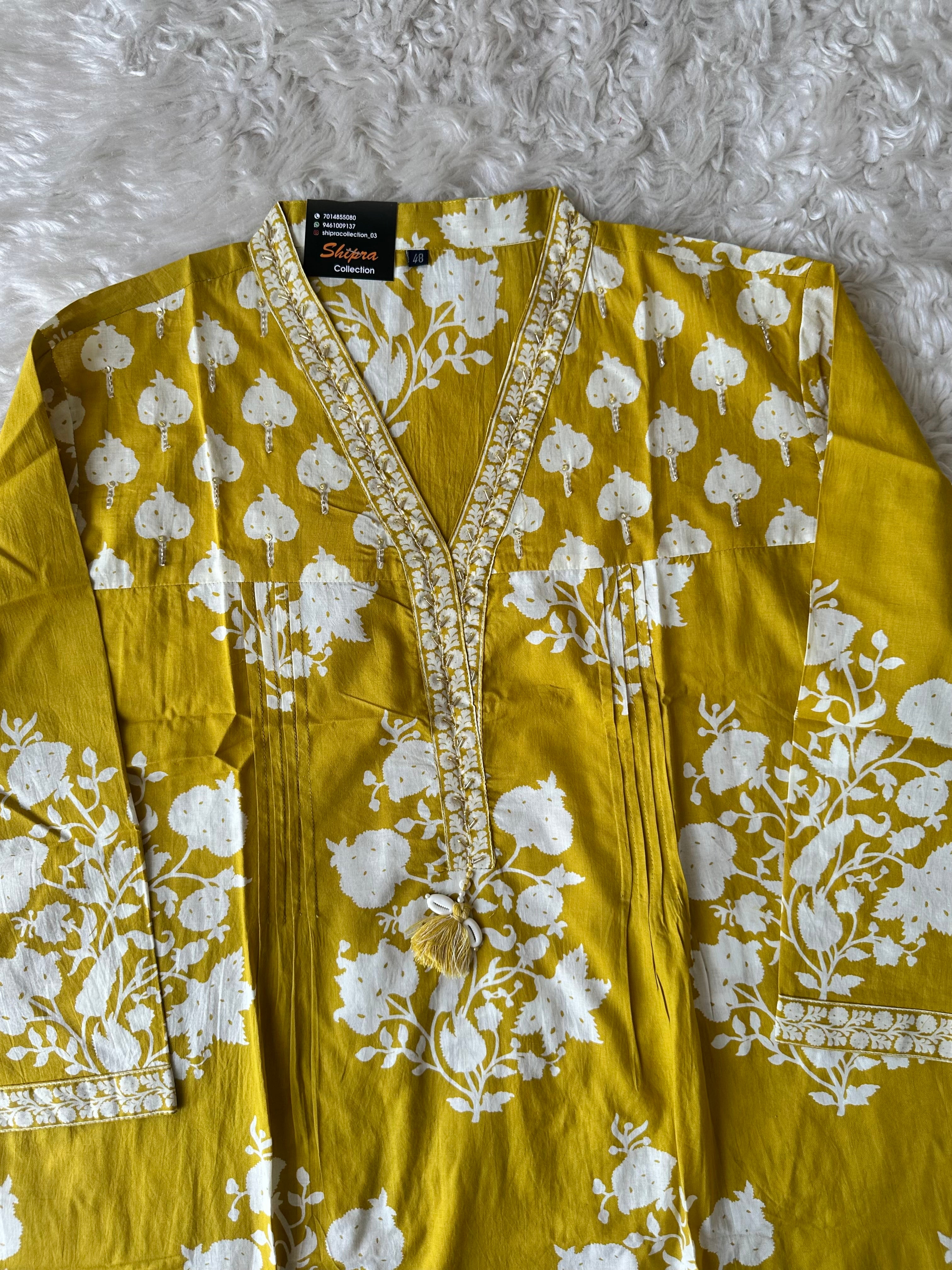 Premium Cotton Kurti Pant Cotton Dupatta Set