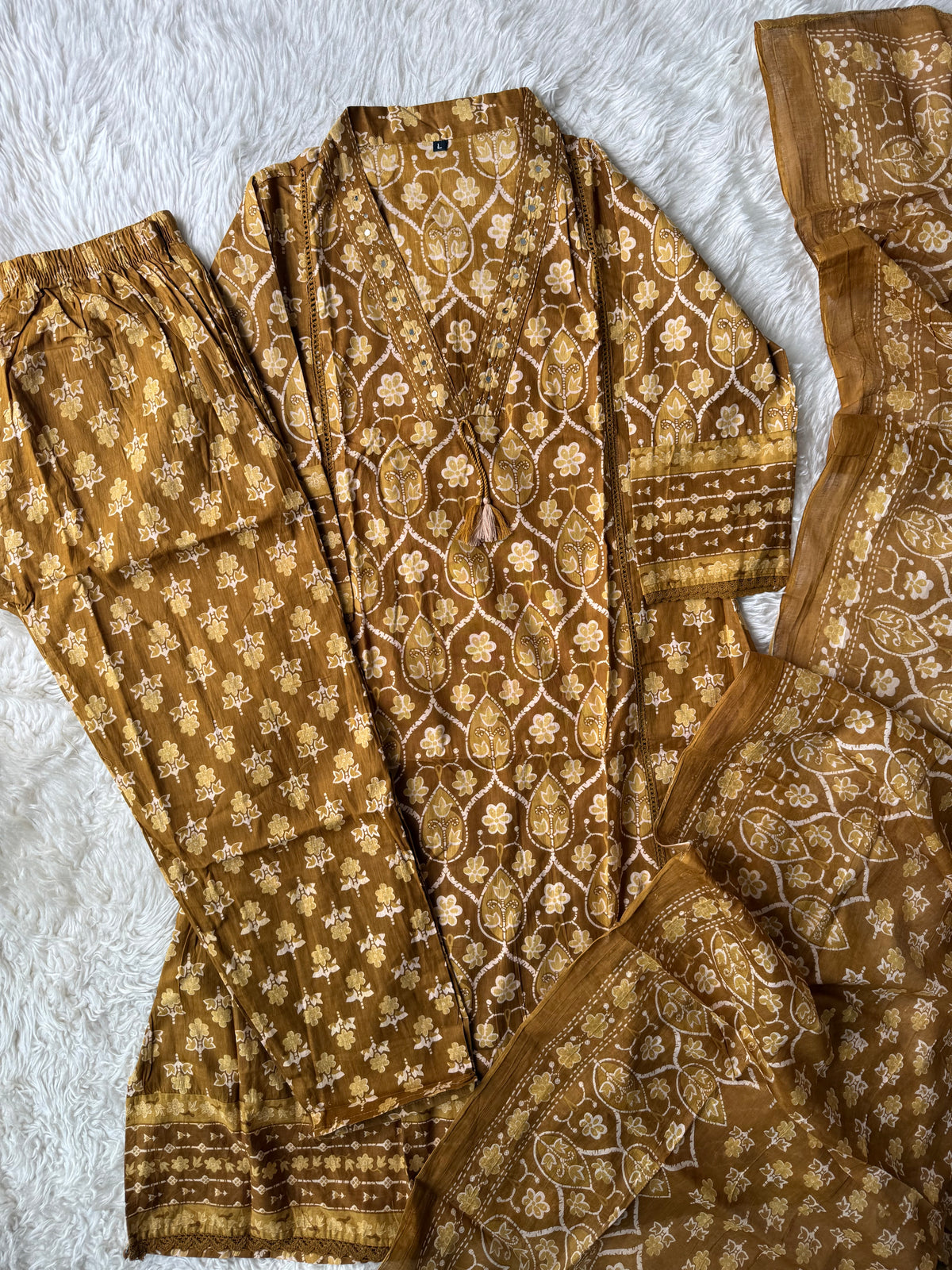 Budget Friendly Kurti Pant Dupatta Set