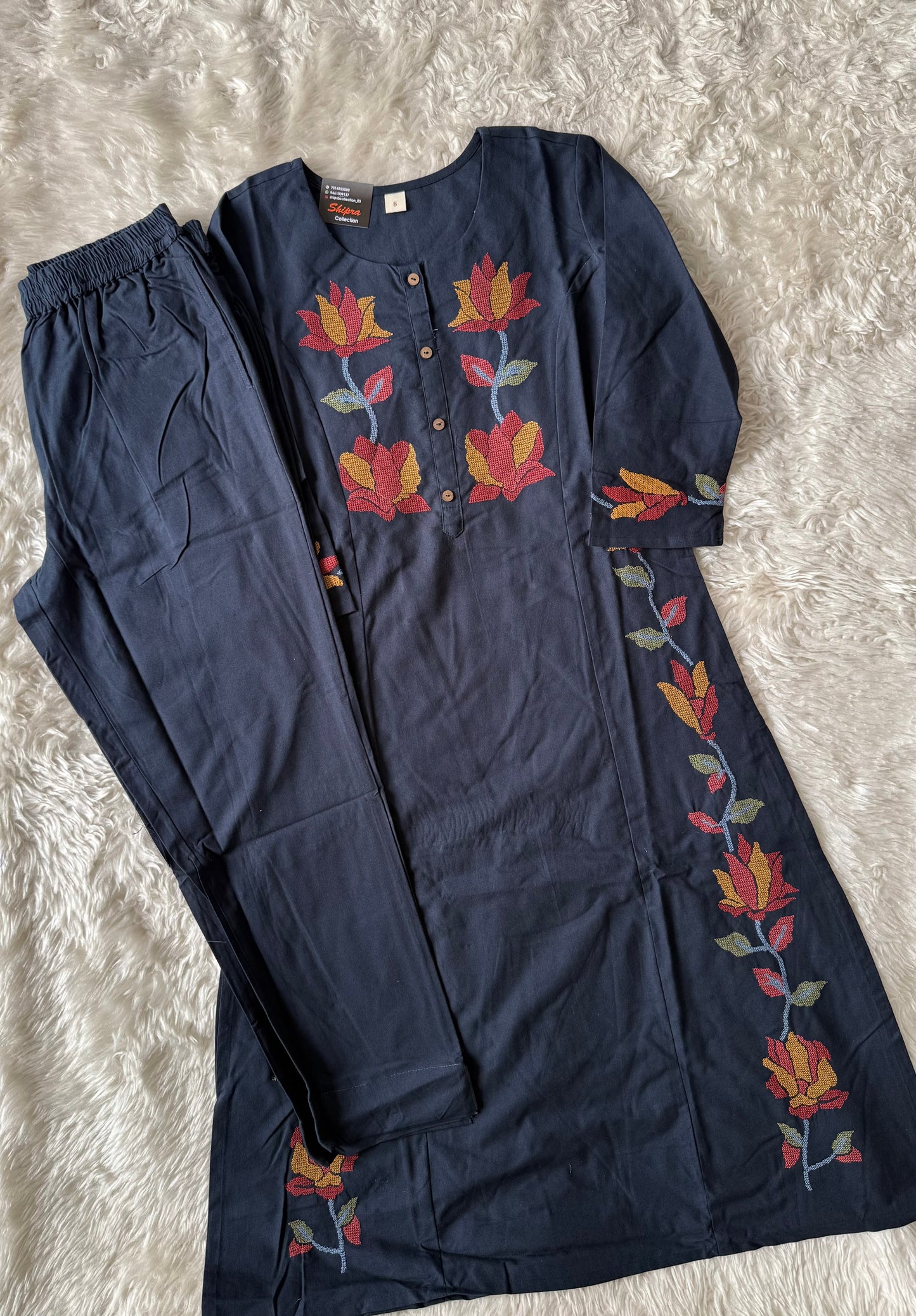 Khadi Cotton Kurti Pant Set