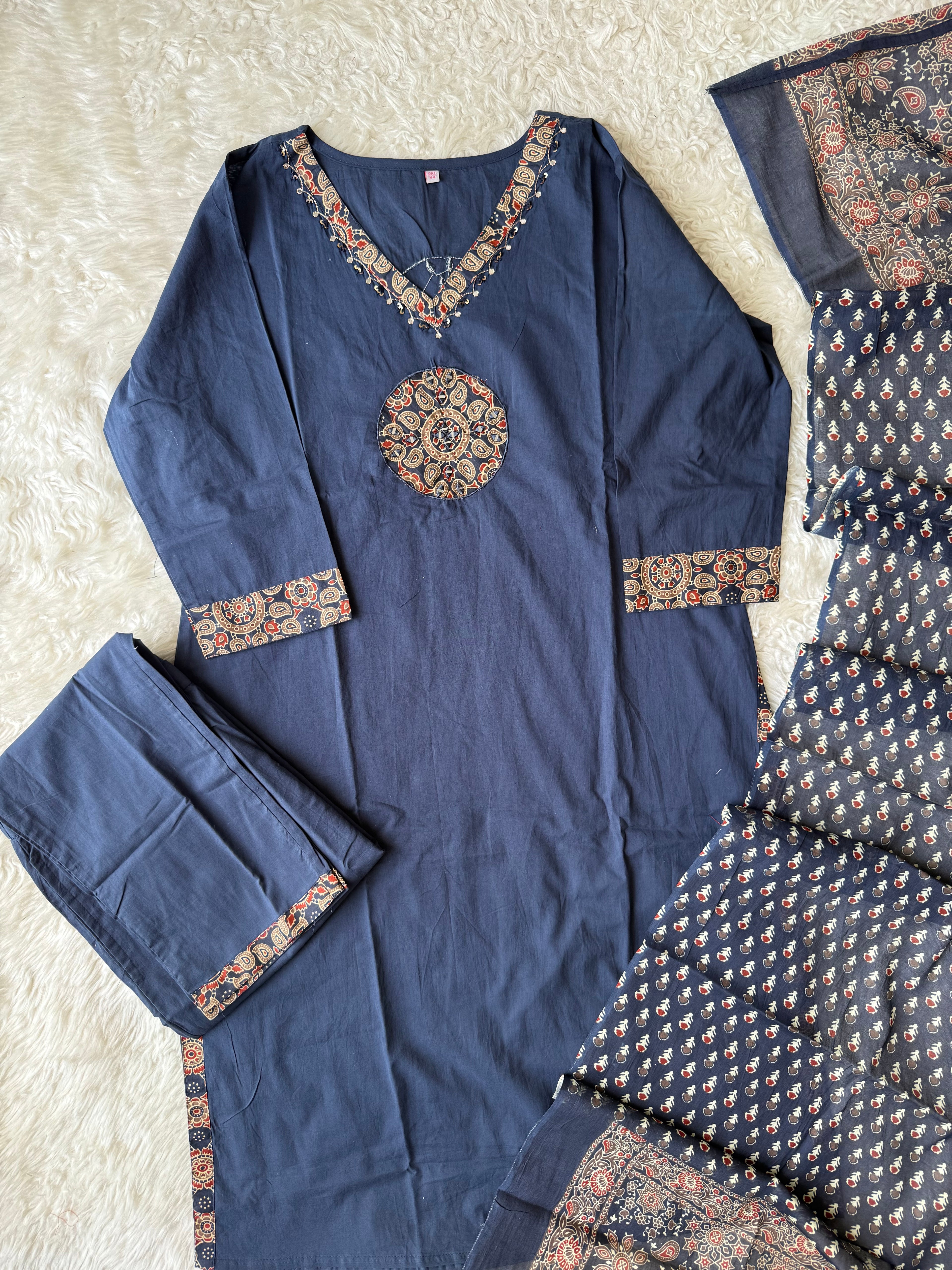 Premium Cotton Kurti Pant Dupatta Set