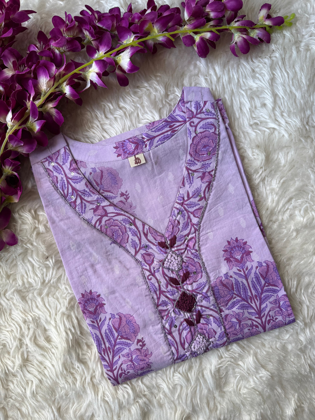 Premium Cotton V- Neck Kurti
