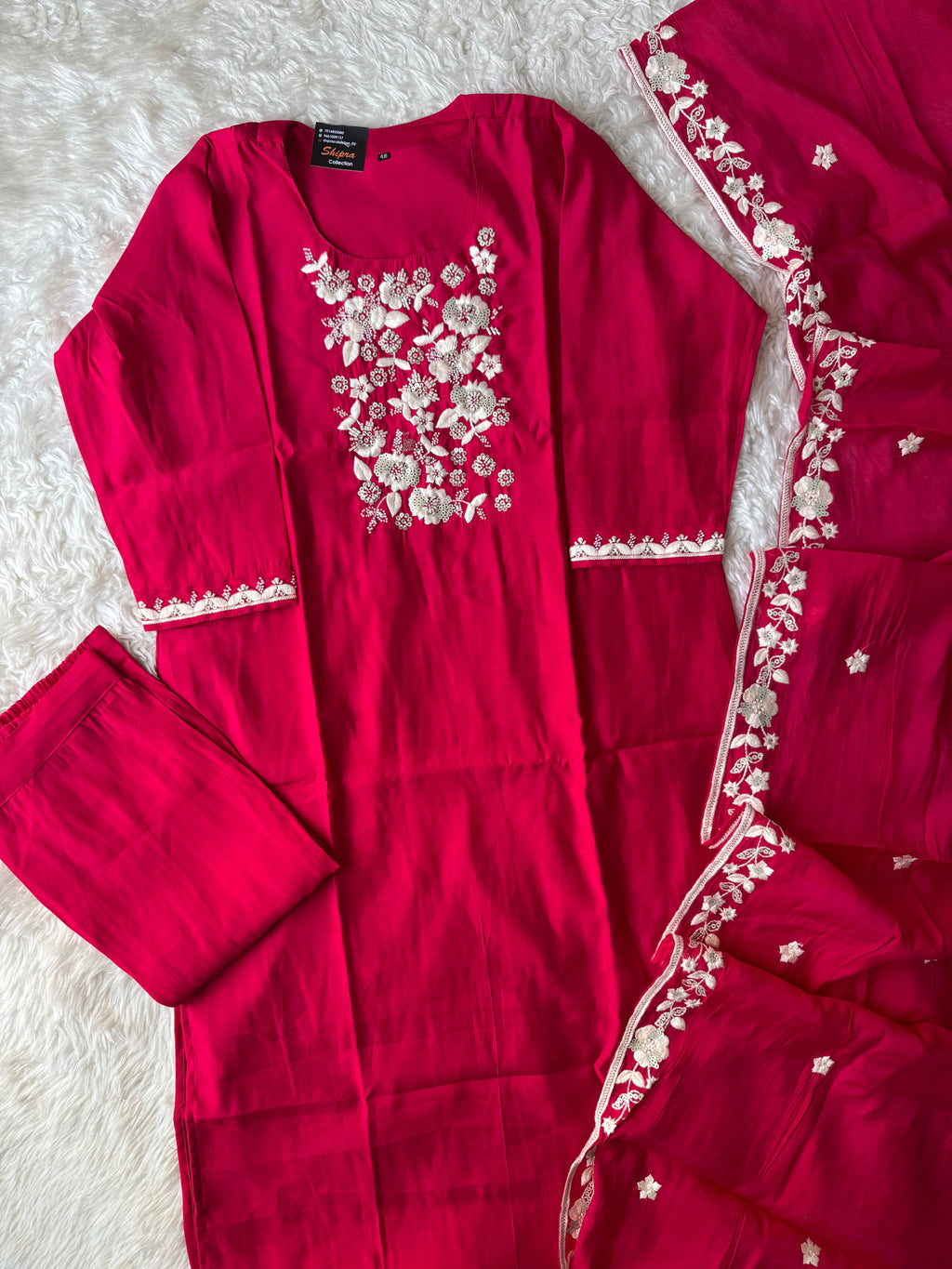 “Plus Size” Roman Silk Kurti Pant Dupatta Set