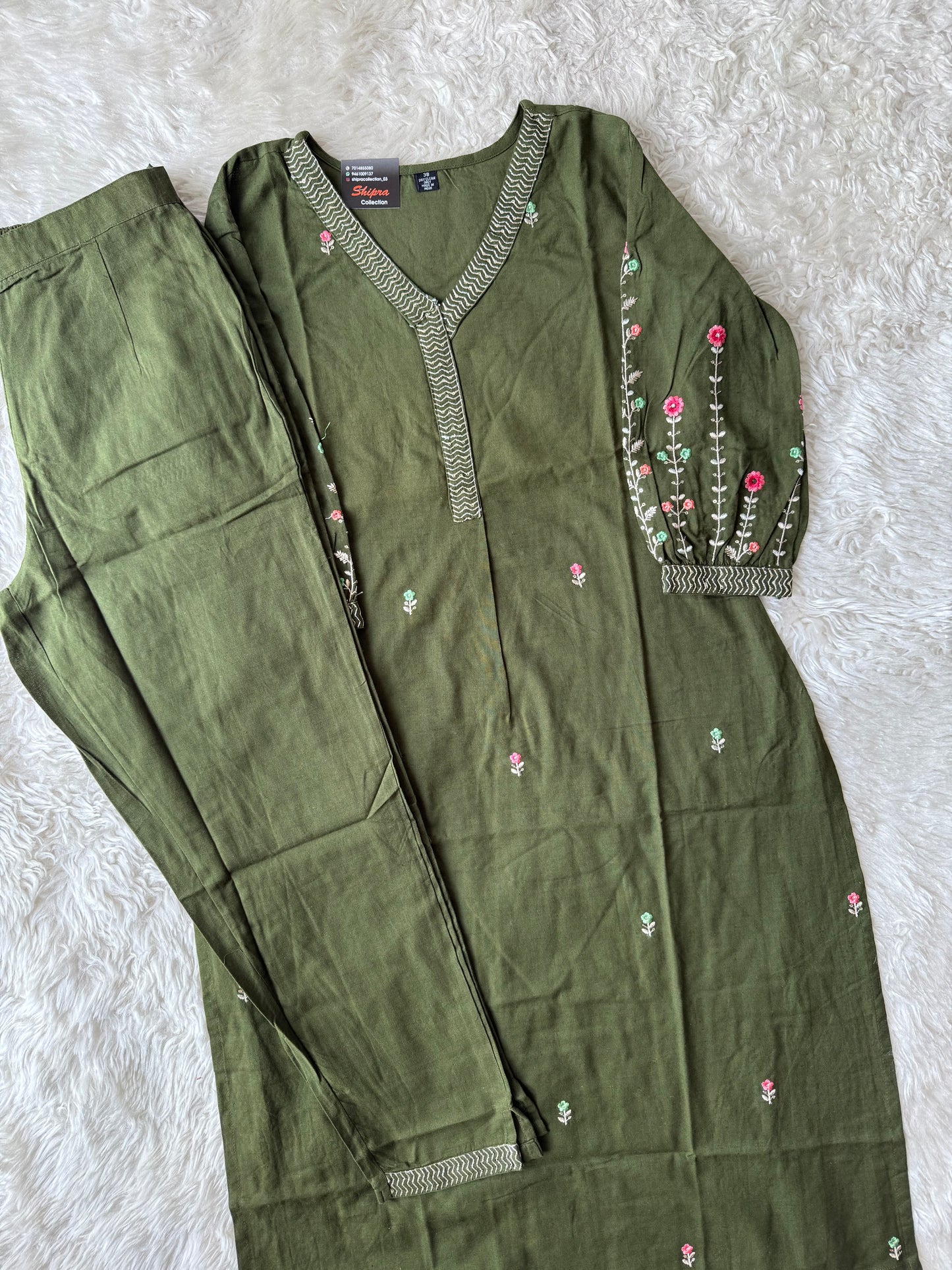 Khadi Cotton Kurti Pant Set
