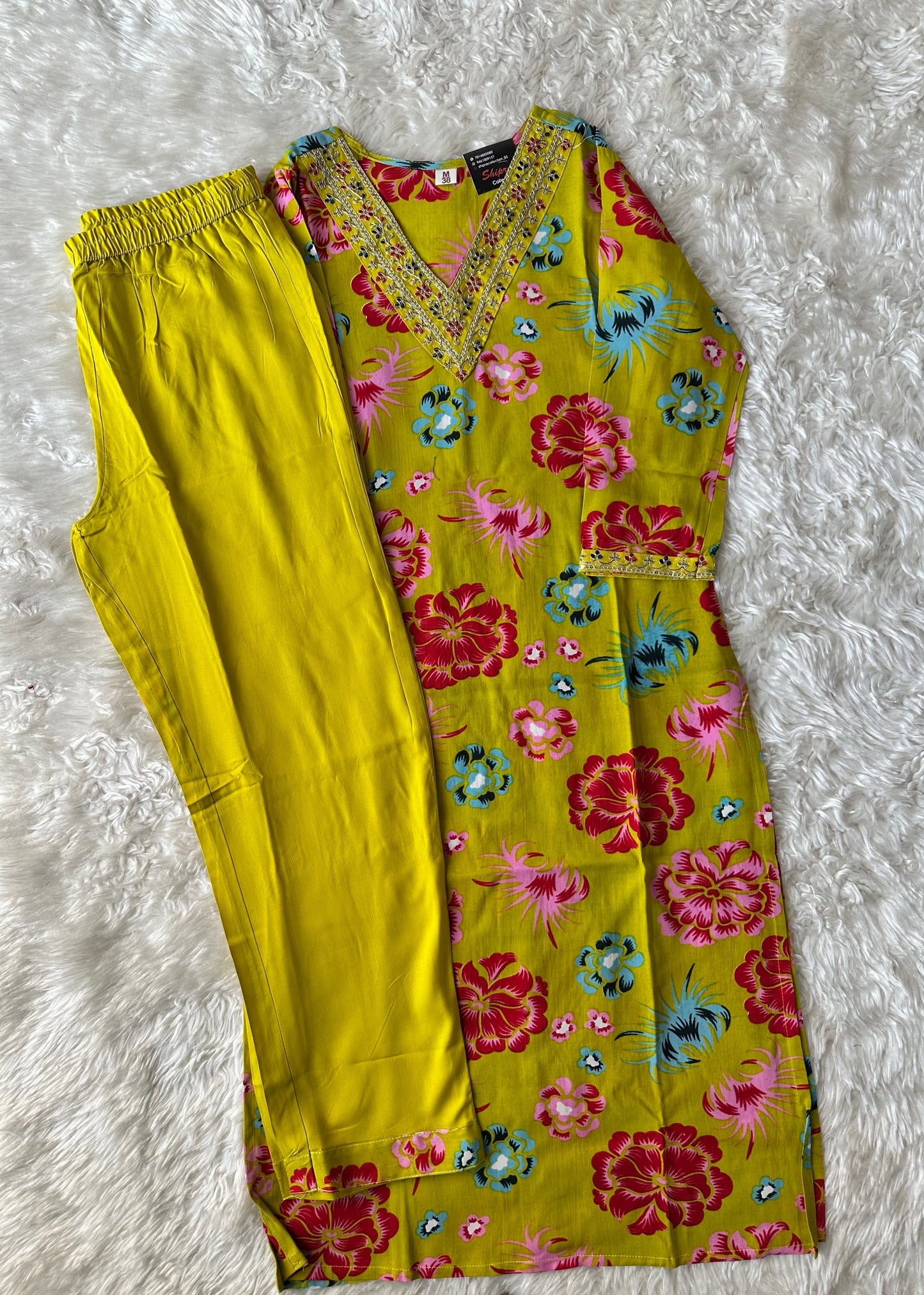 Rayon Kurti Pant Set