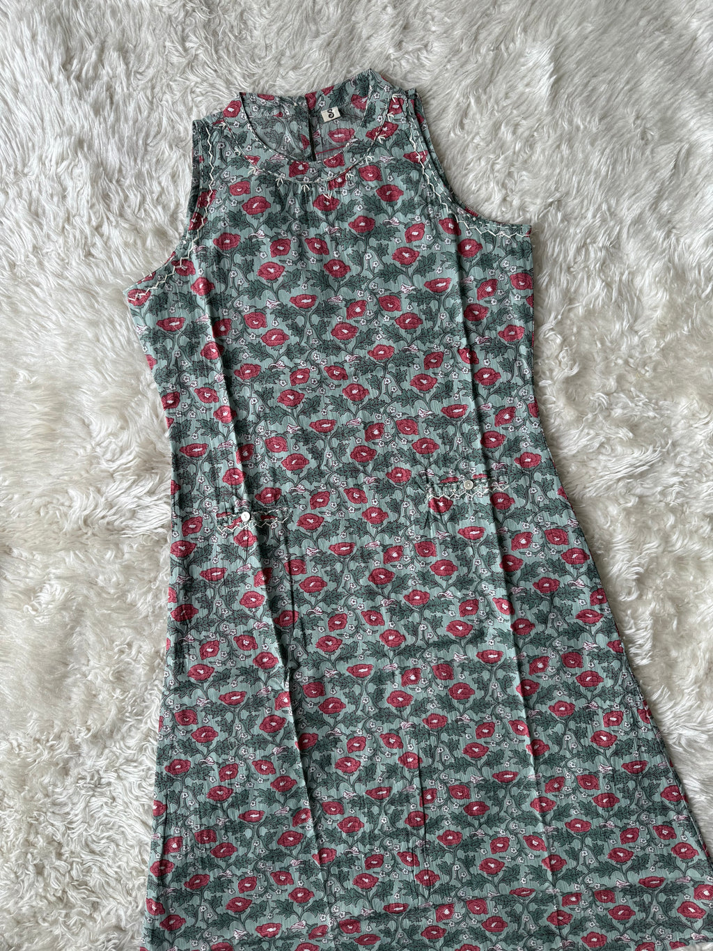 Pure Cotton Sleeveless Kurti Pant Set