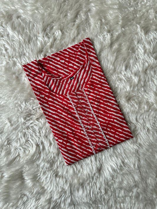 Cotton Lehariya Kurti