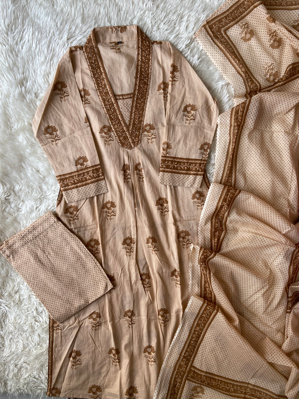 Premium Cotton Kurti Pant Dupatta Set