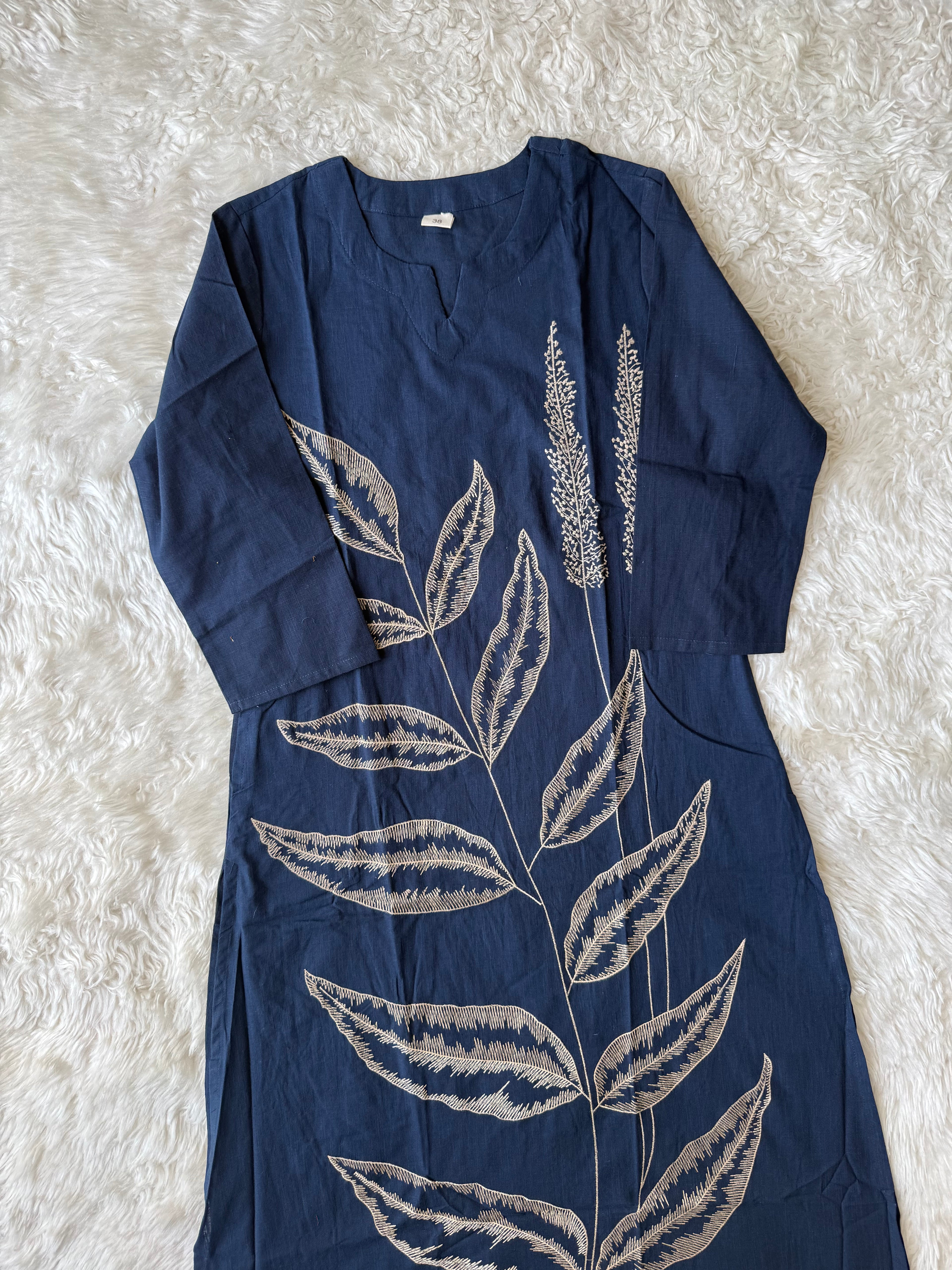 Slub Cotton Kurti Plazo Pant Set