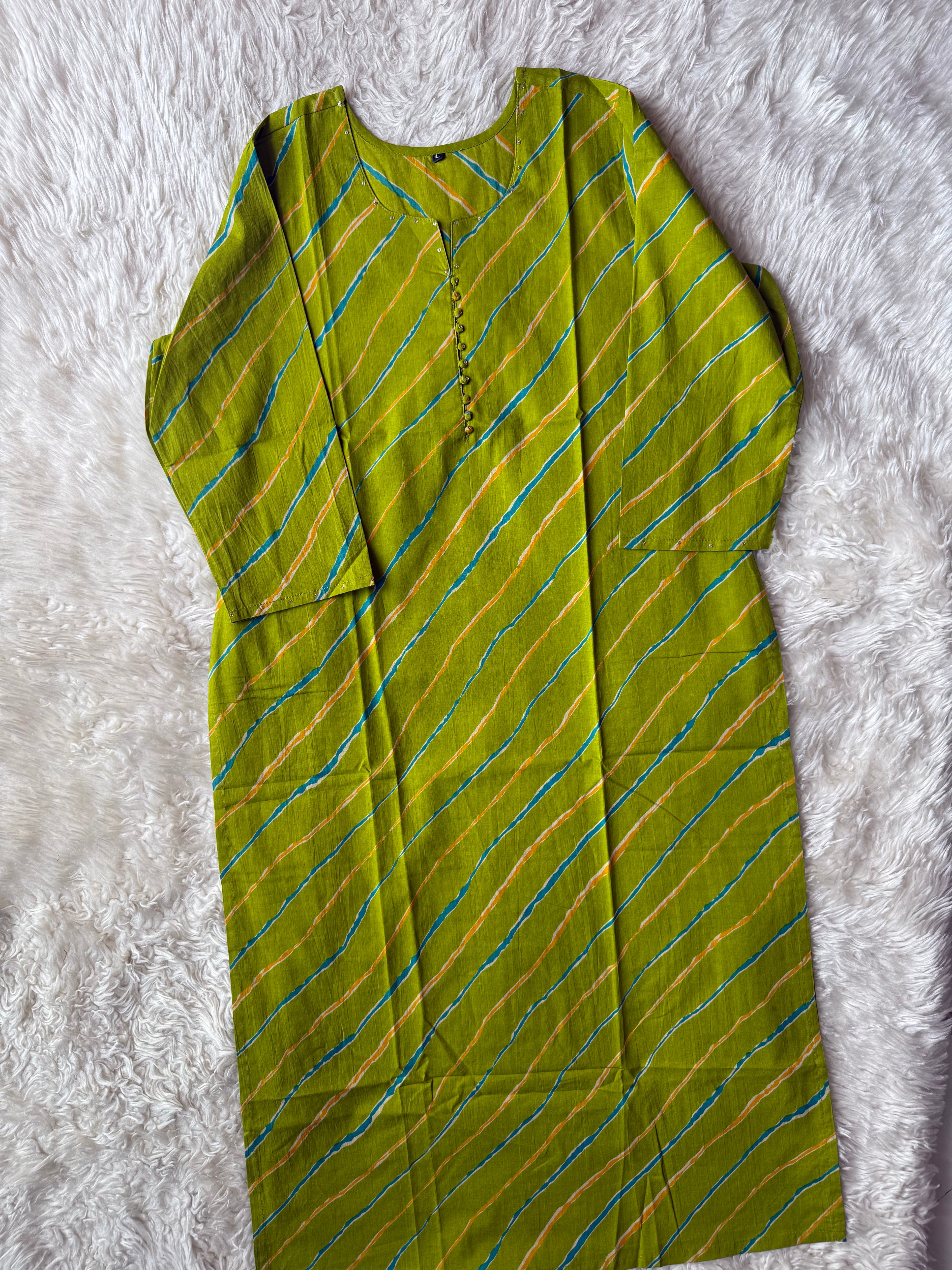 Premium Cotton Lehariya Kurti