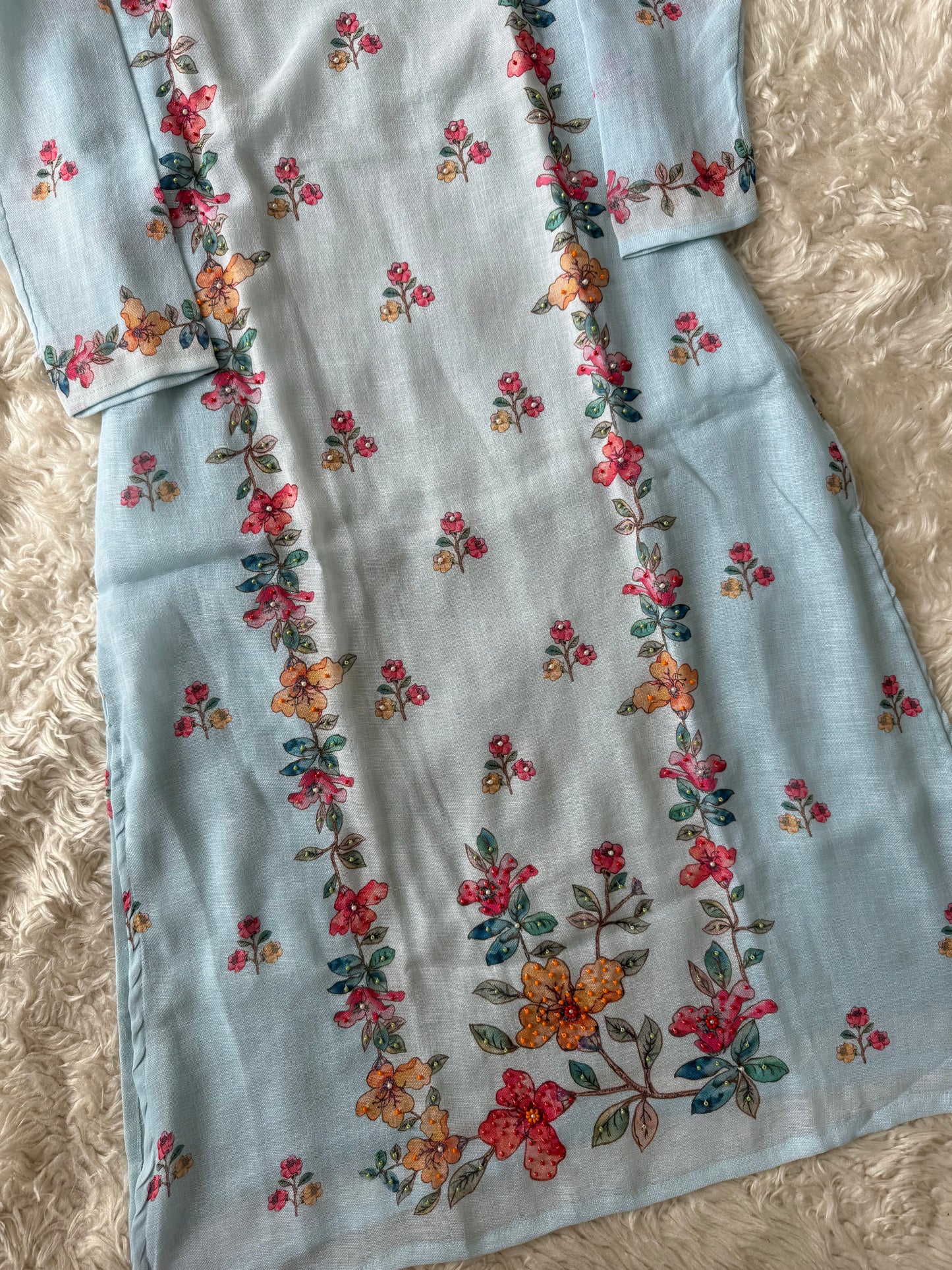 Linen Kurti Pant Dupatta Set
