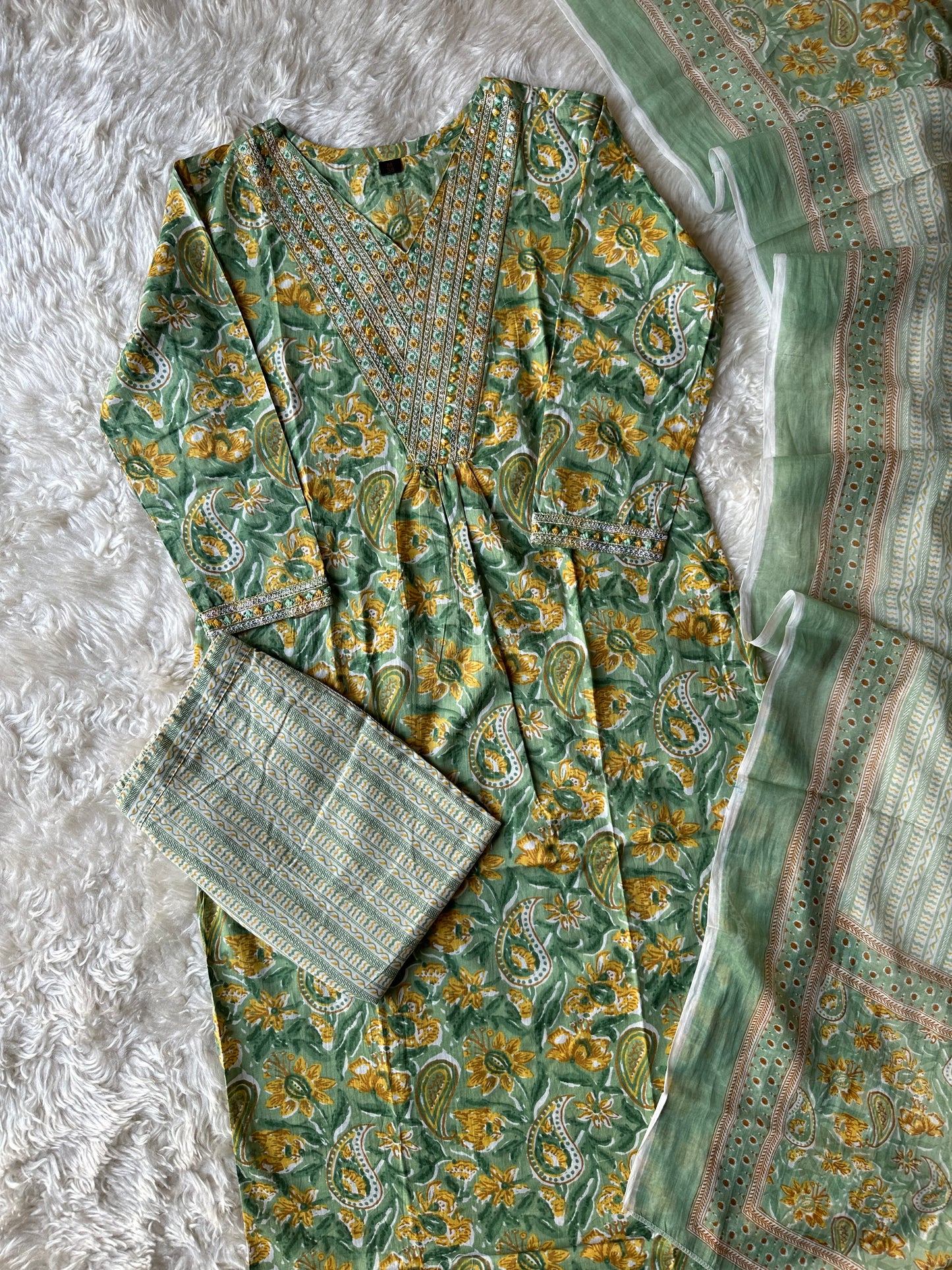 Premium Cotton Kurti Pant Dupatta Set