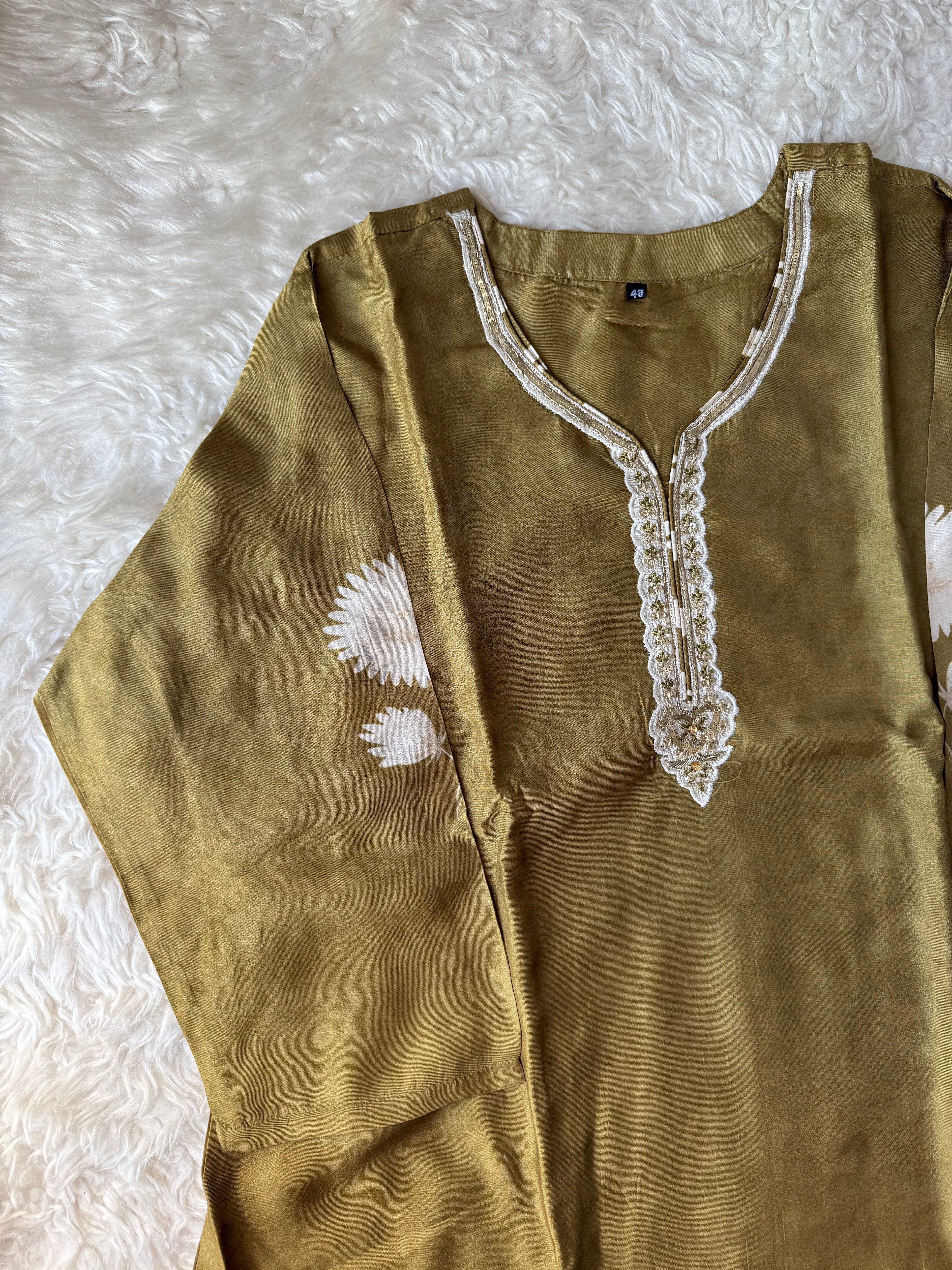 “Plus Size” Russian Silk Kurti Pant Dupatta Set