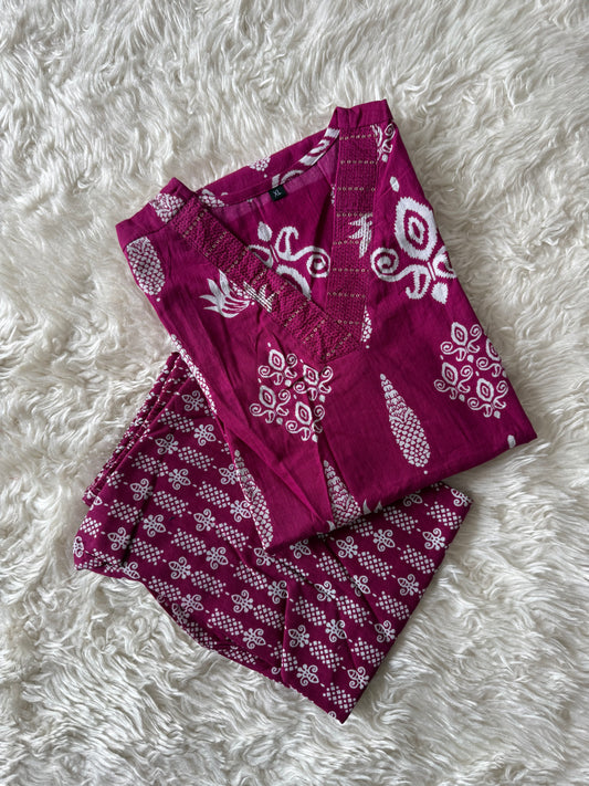 Cotton Kurti Pant Set