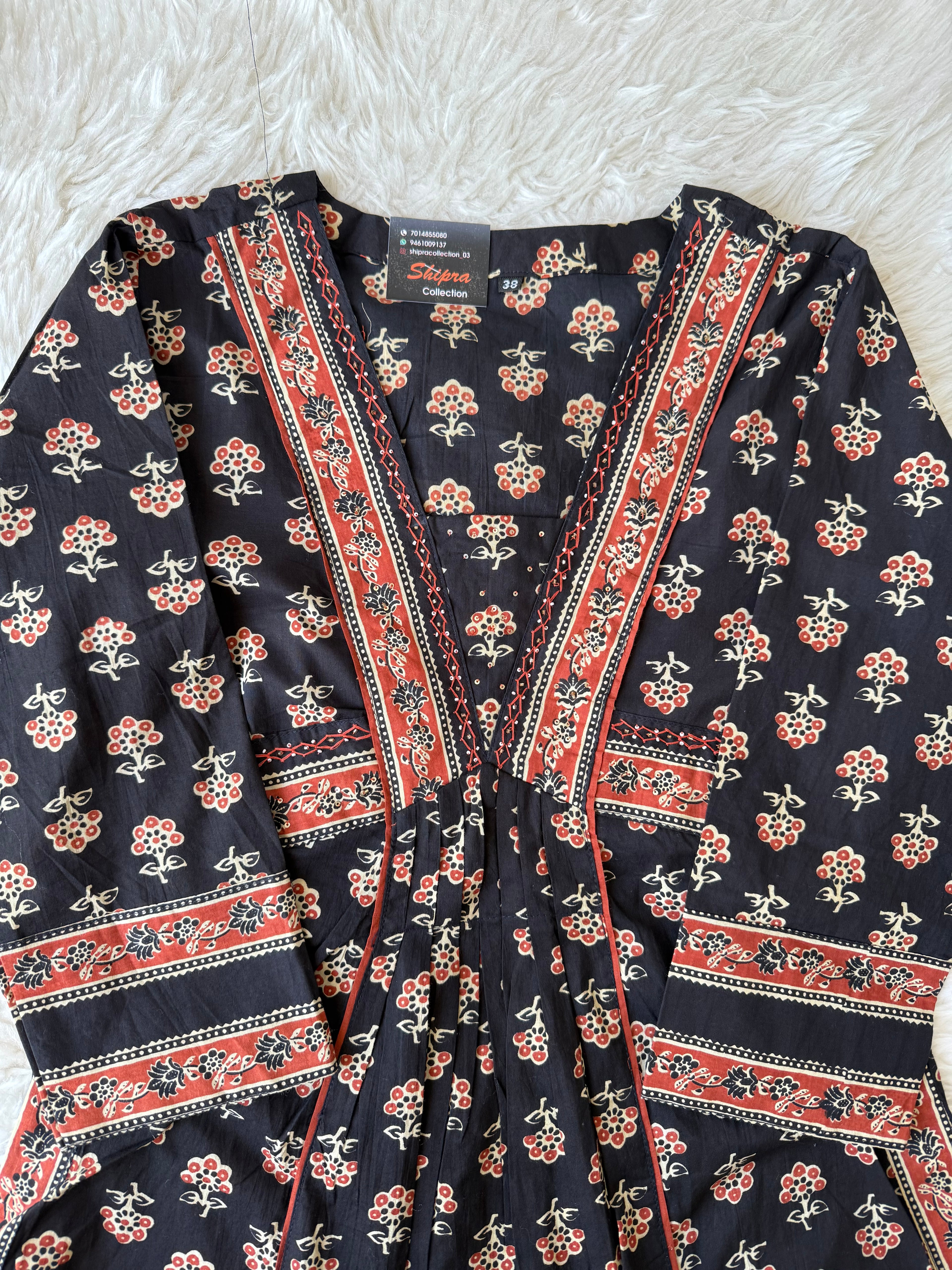 Premium Cotton Aline Kurti Plazo Dupatta Set