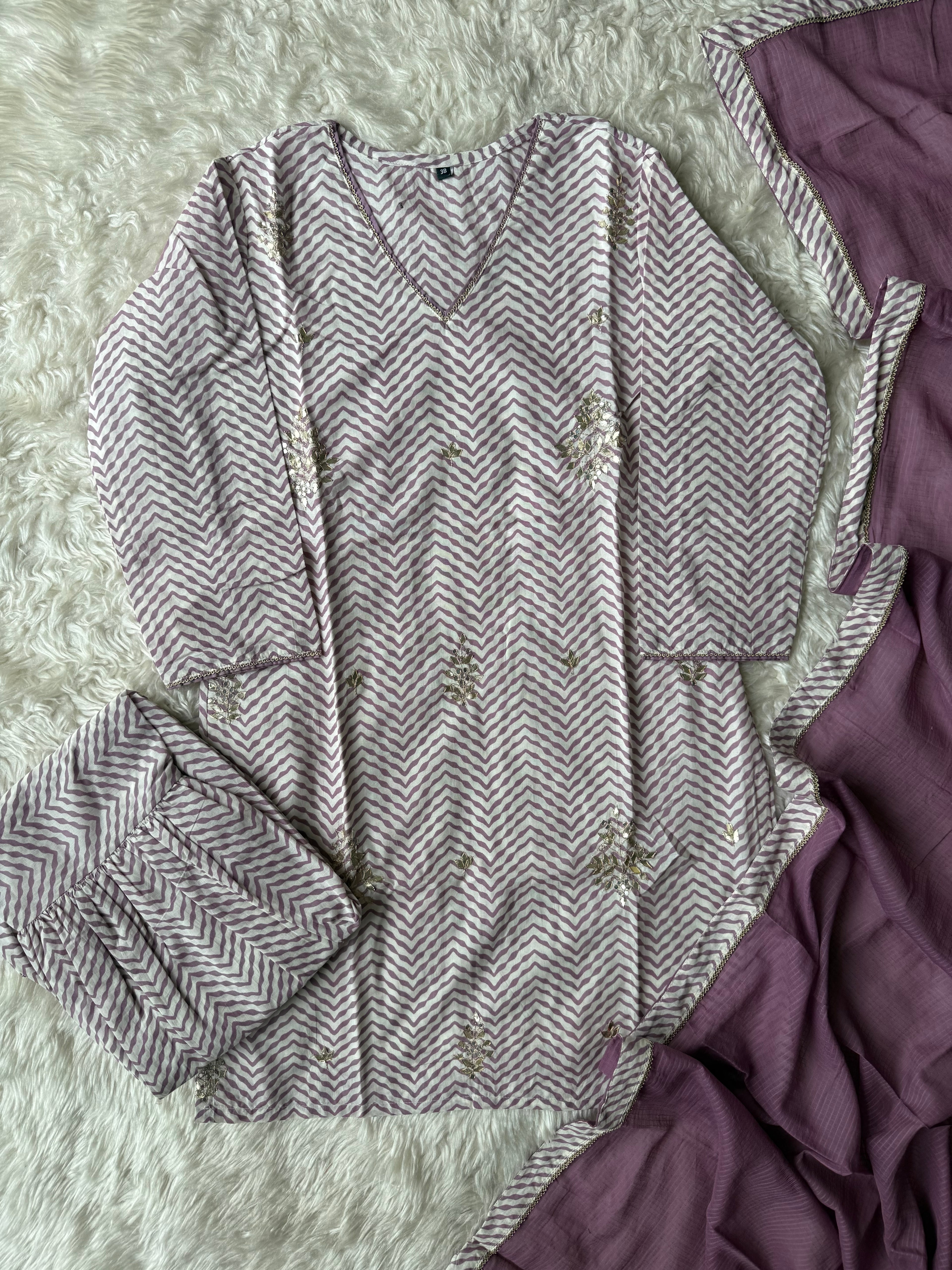 Premium Cotton Kurti Sharara Dupatta Set
