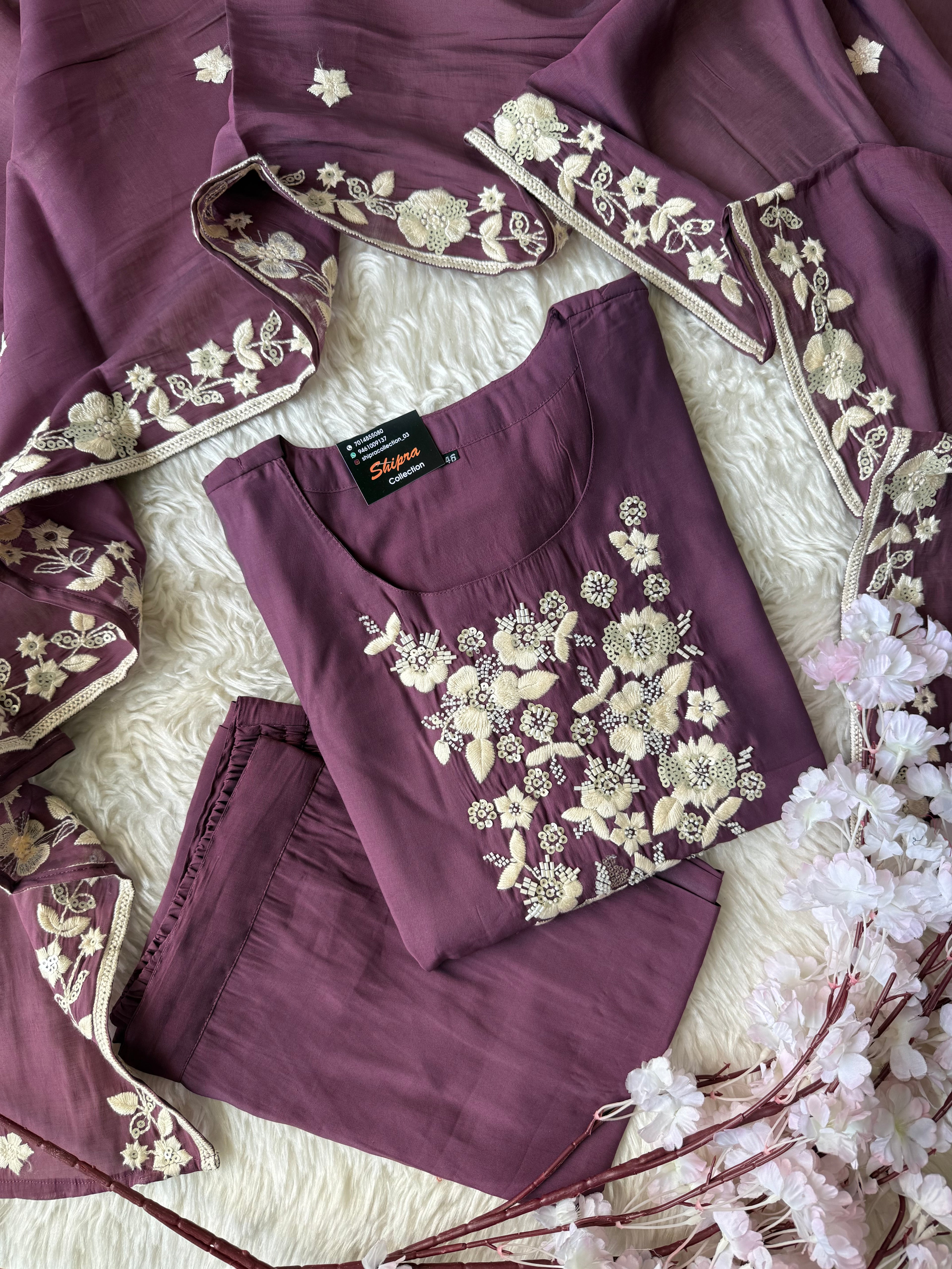 “Plus Size” Roman Silk Kurti Pant Dupatta Set