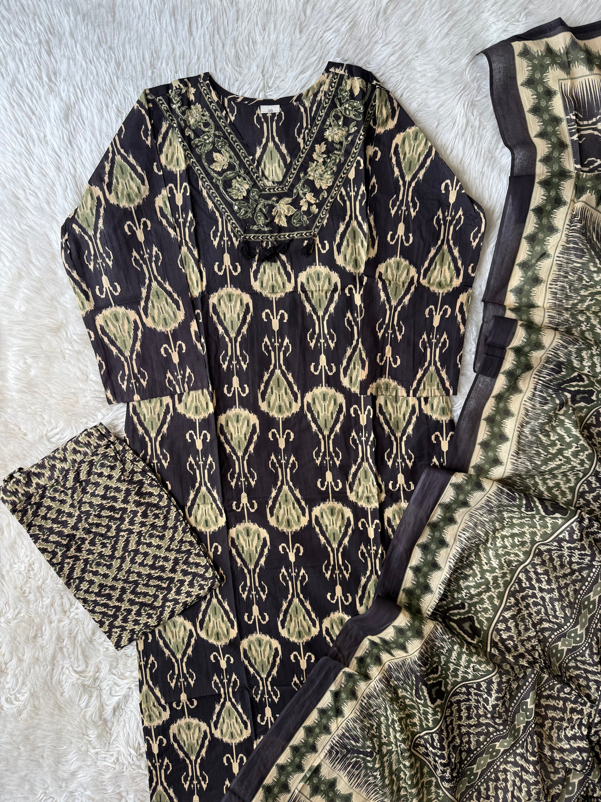 Premium Cotton Kurti Pant Dupatta Set
