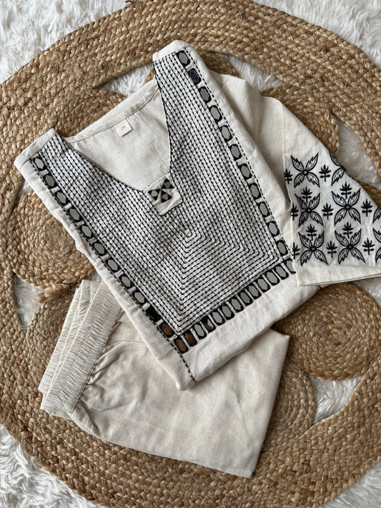 Khadi Cotton Kurti Pant Set