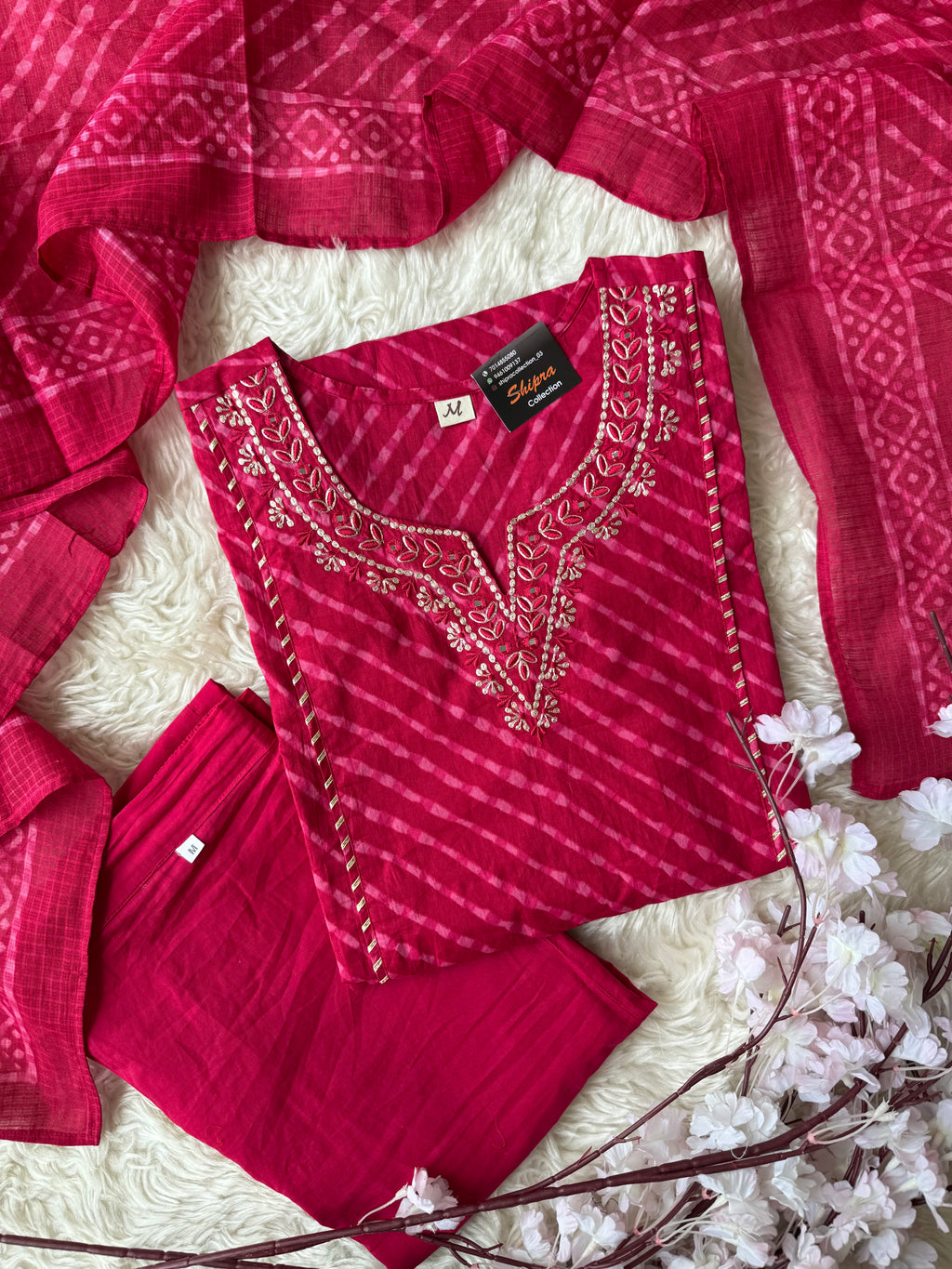 Premium Cotton Lehariya Set