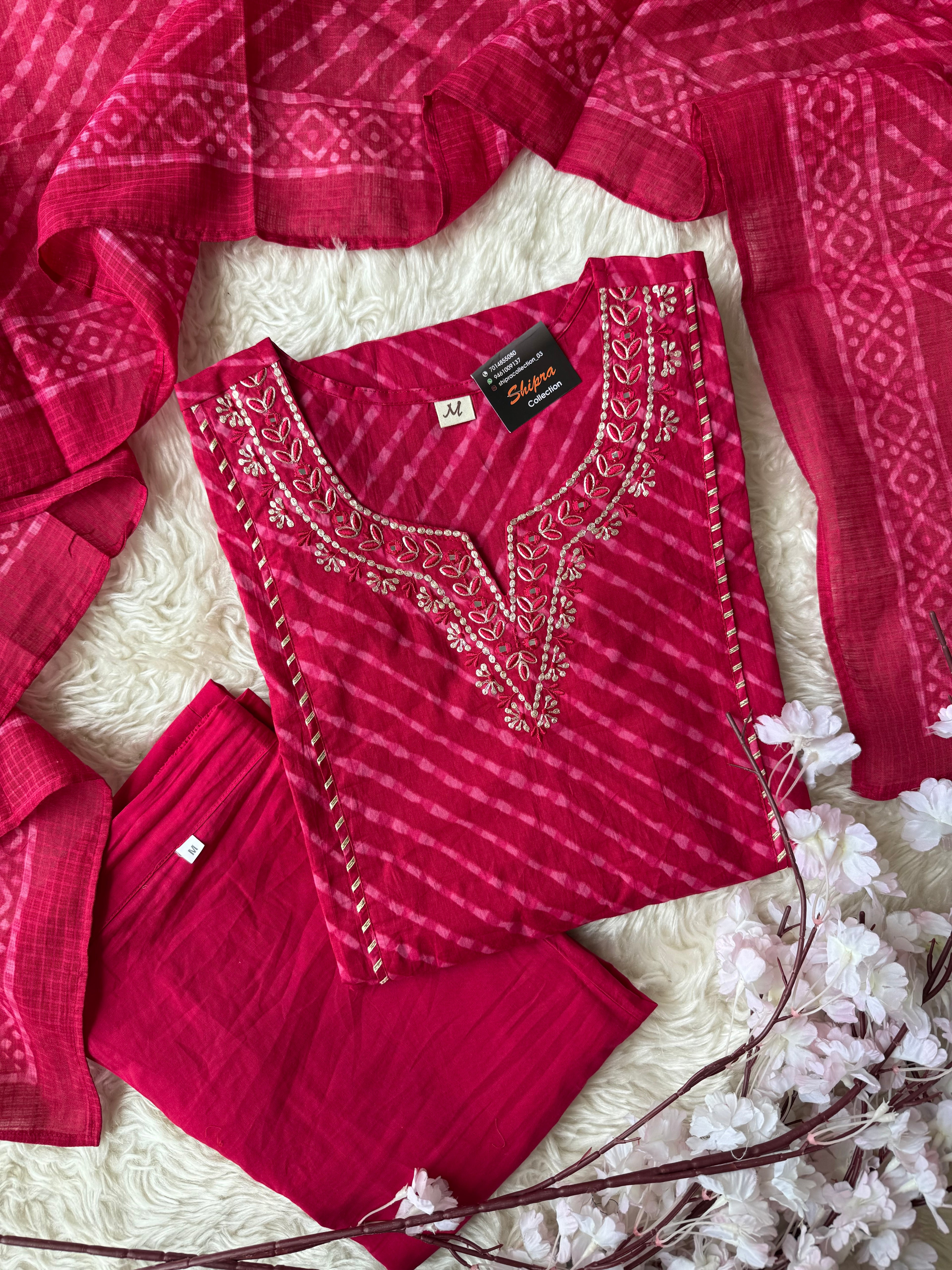 Premium Cotton Lehariya Set
