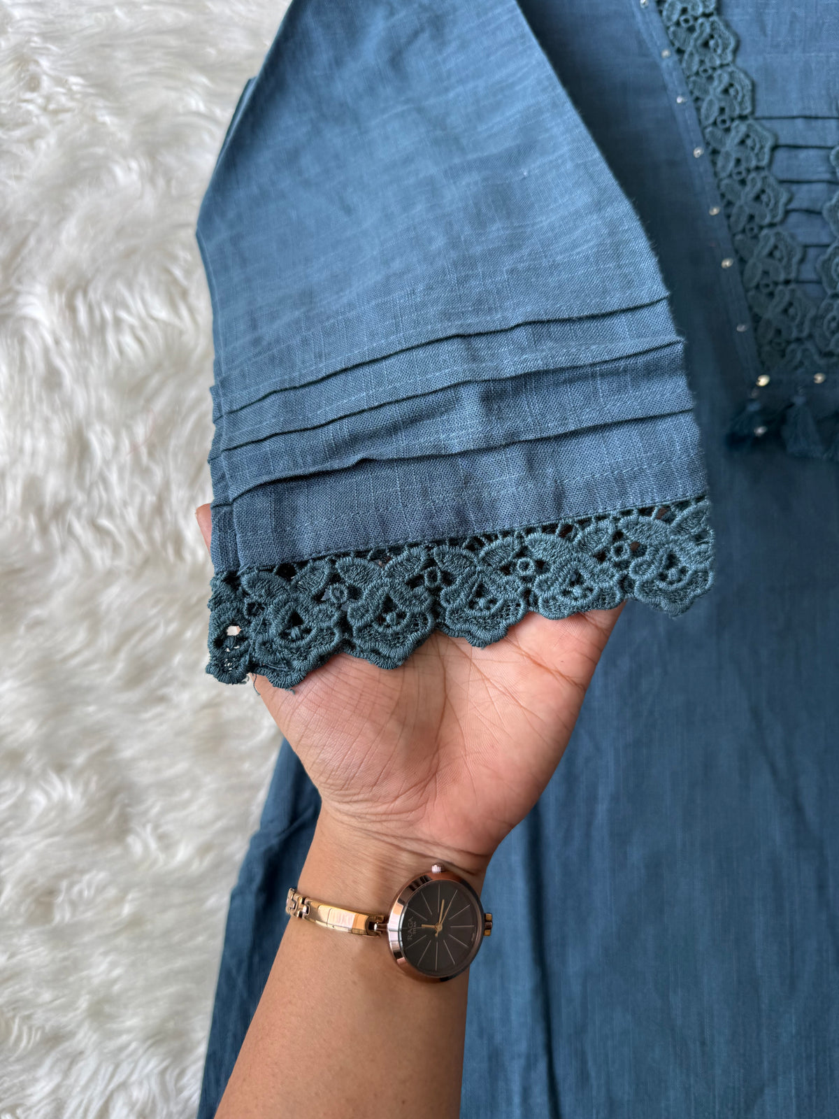 Khadi Cotton Kurti Pant Set