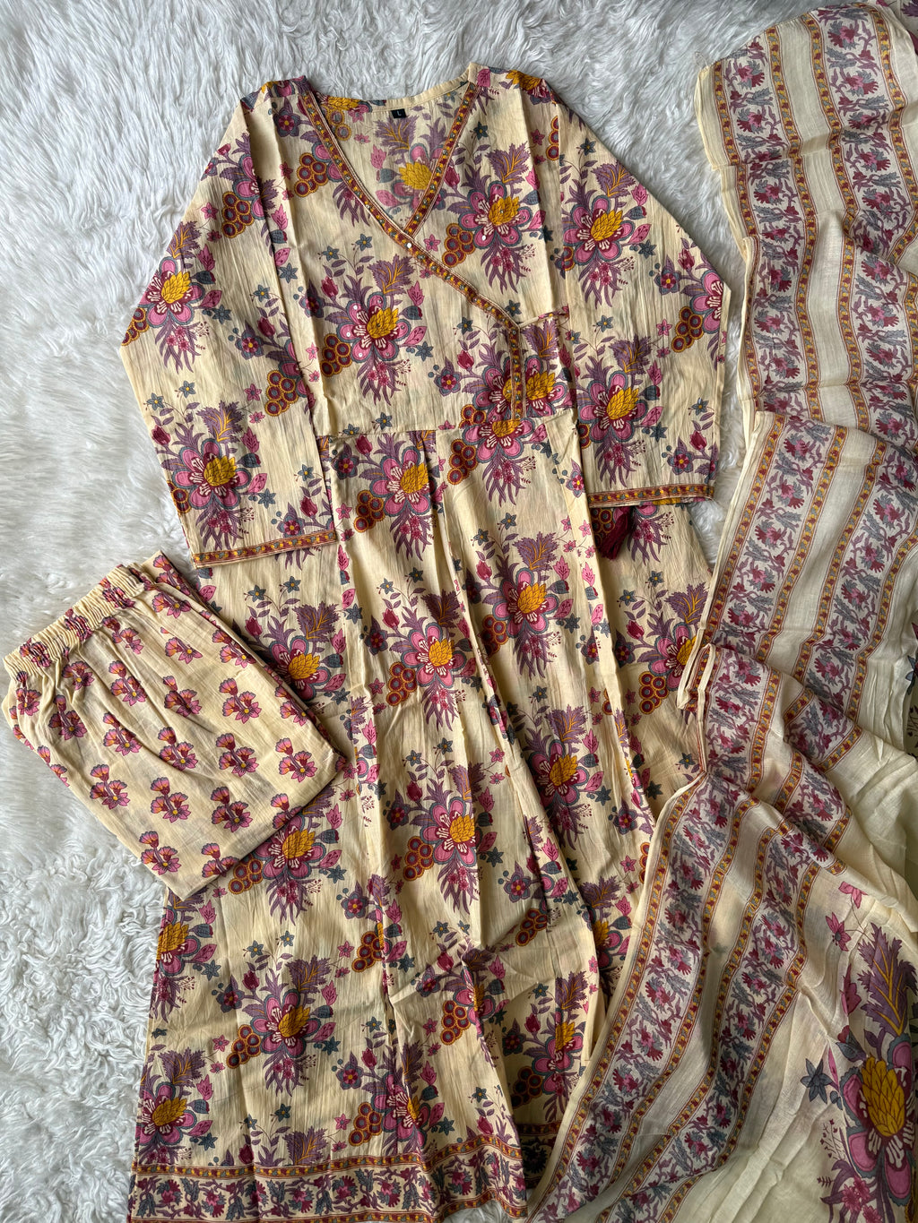 Budget Friendly Kurti Pant Dupatta Set