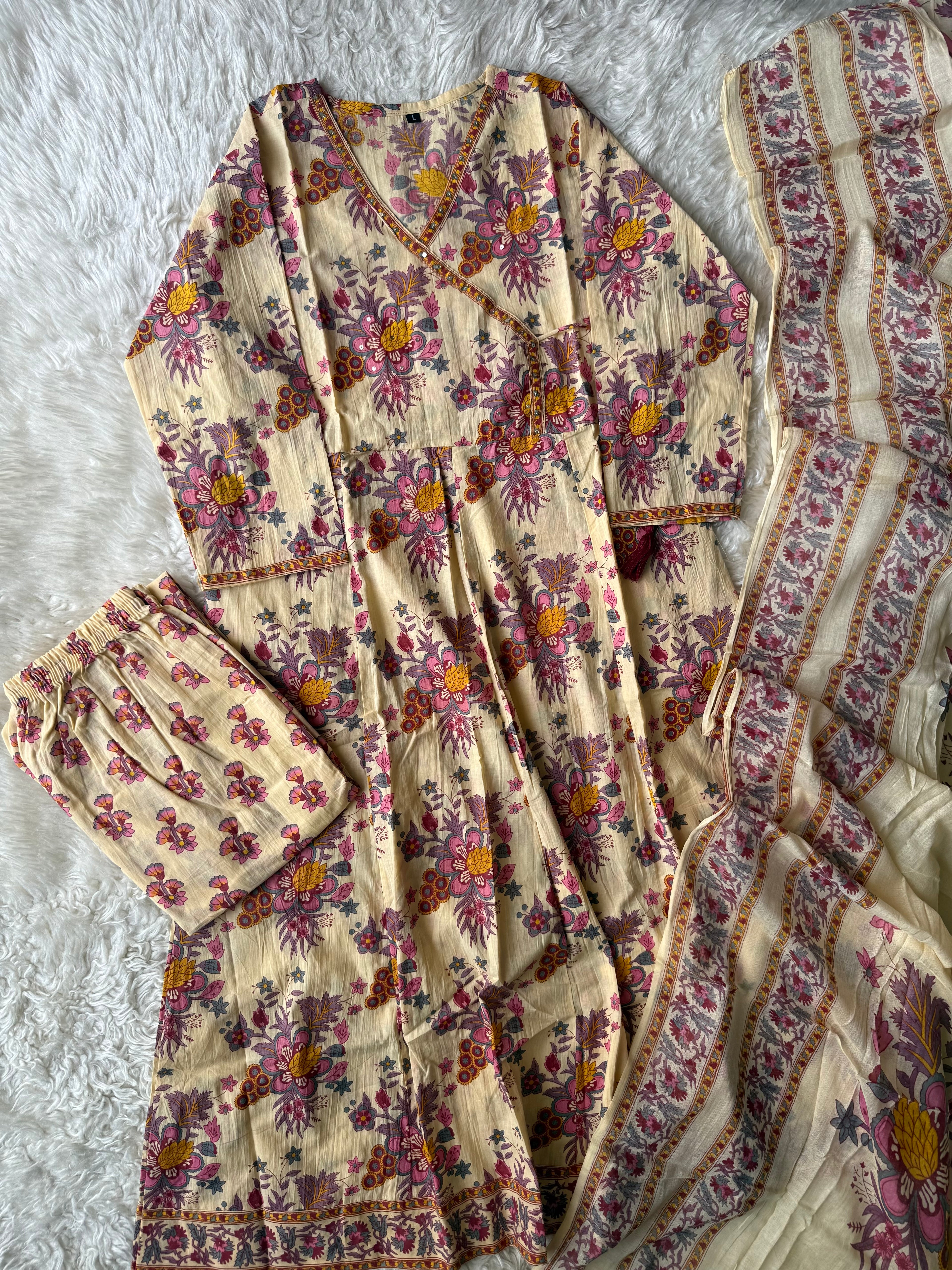 Budget Friendly Kurti Pant Dupatta Set