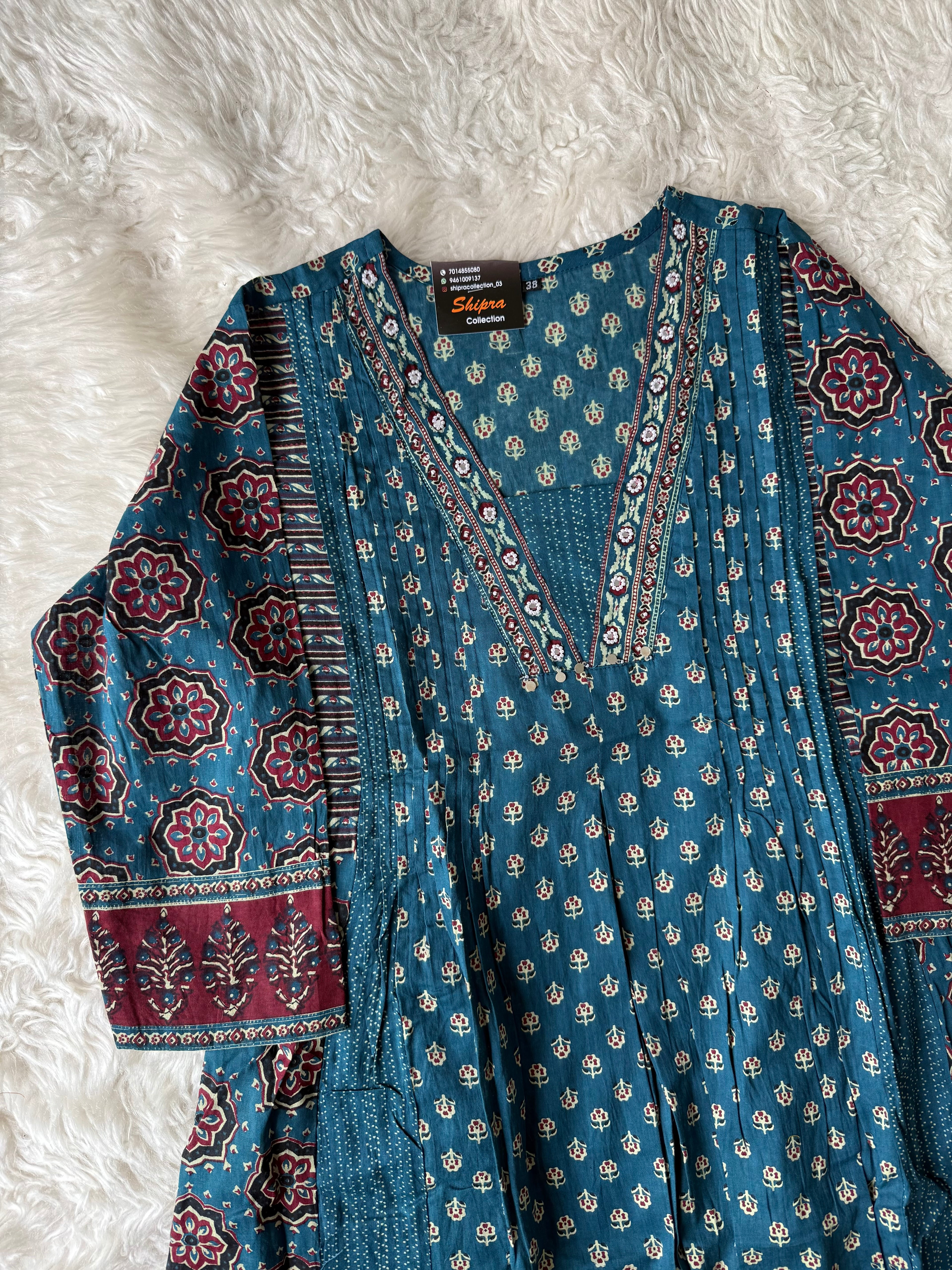 Premium Cotton Kurti plazo Dupatta Set