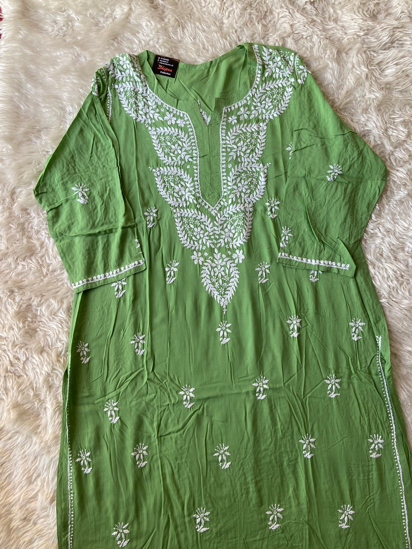 Rayon Chikankari kurti