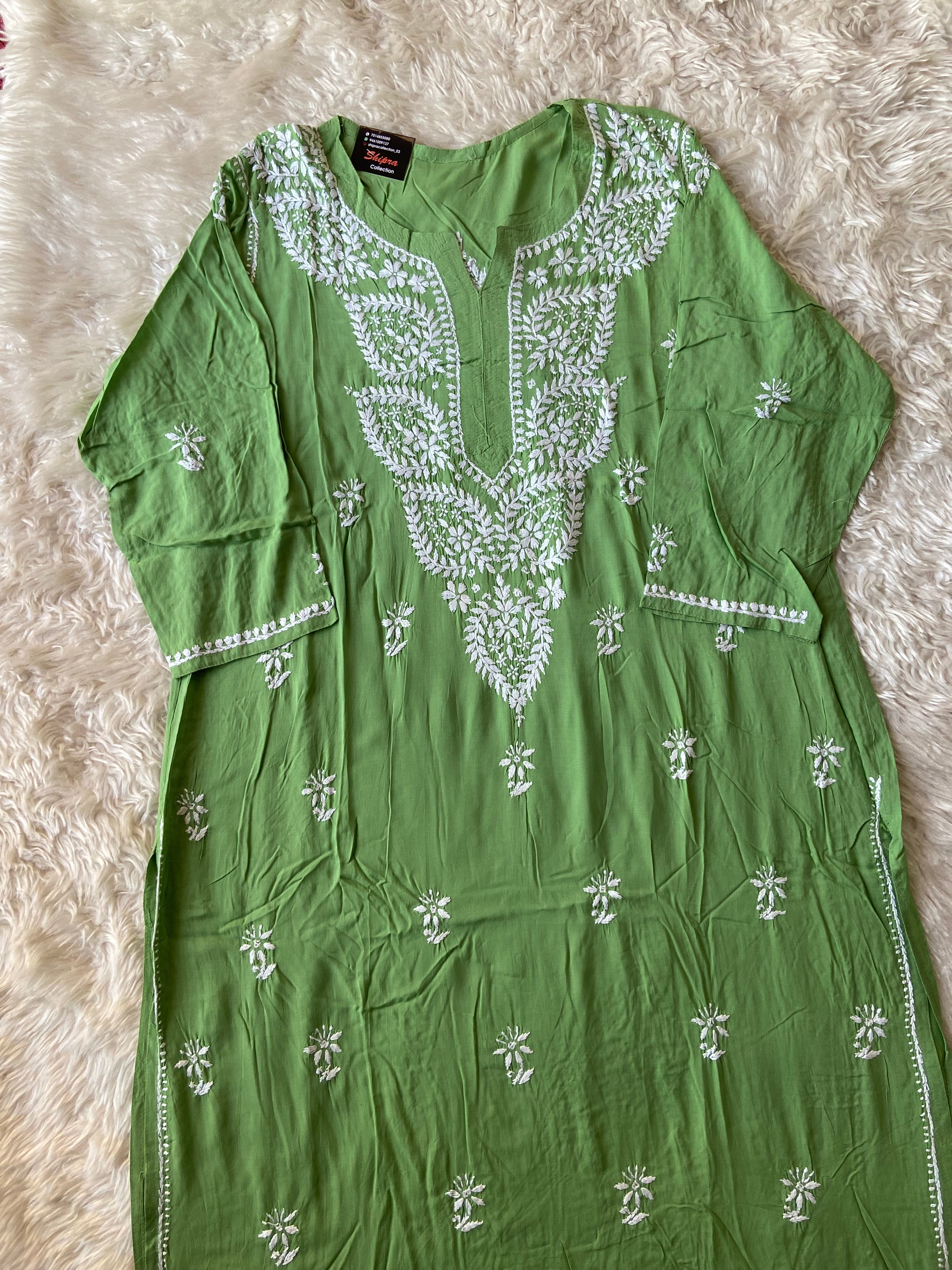 Rayon Chikankari kurti