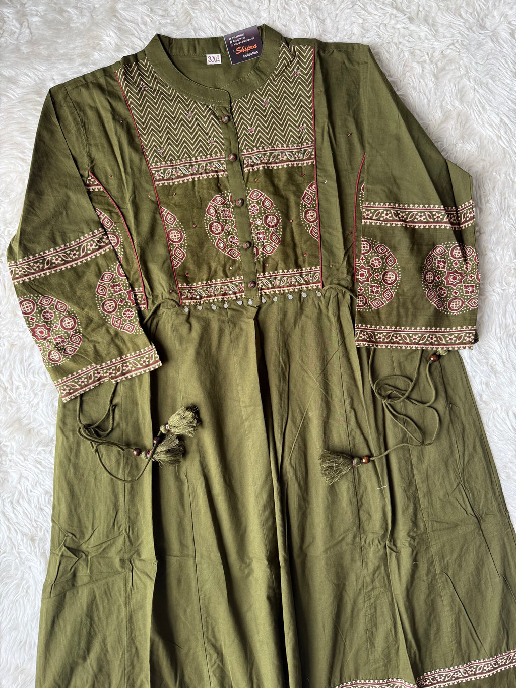 Premium Cotton FLARE Kurti Pant Dupatta Set