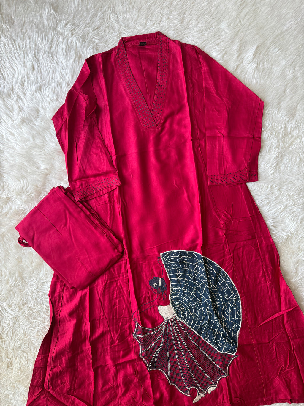 “Plus Size” Gazi Silk Kurti Plazo Set