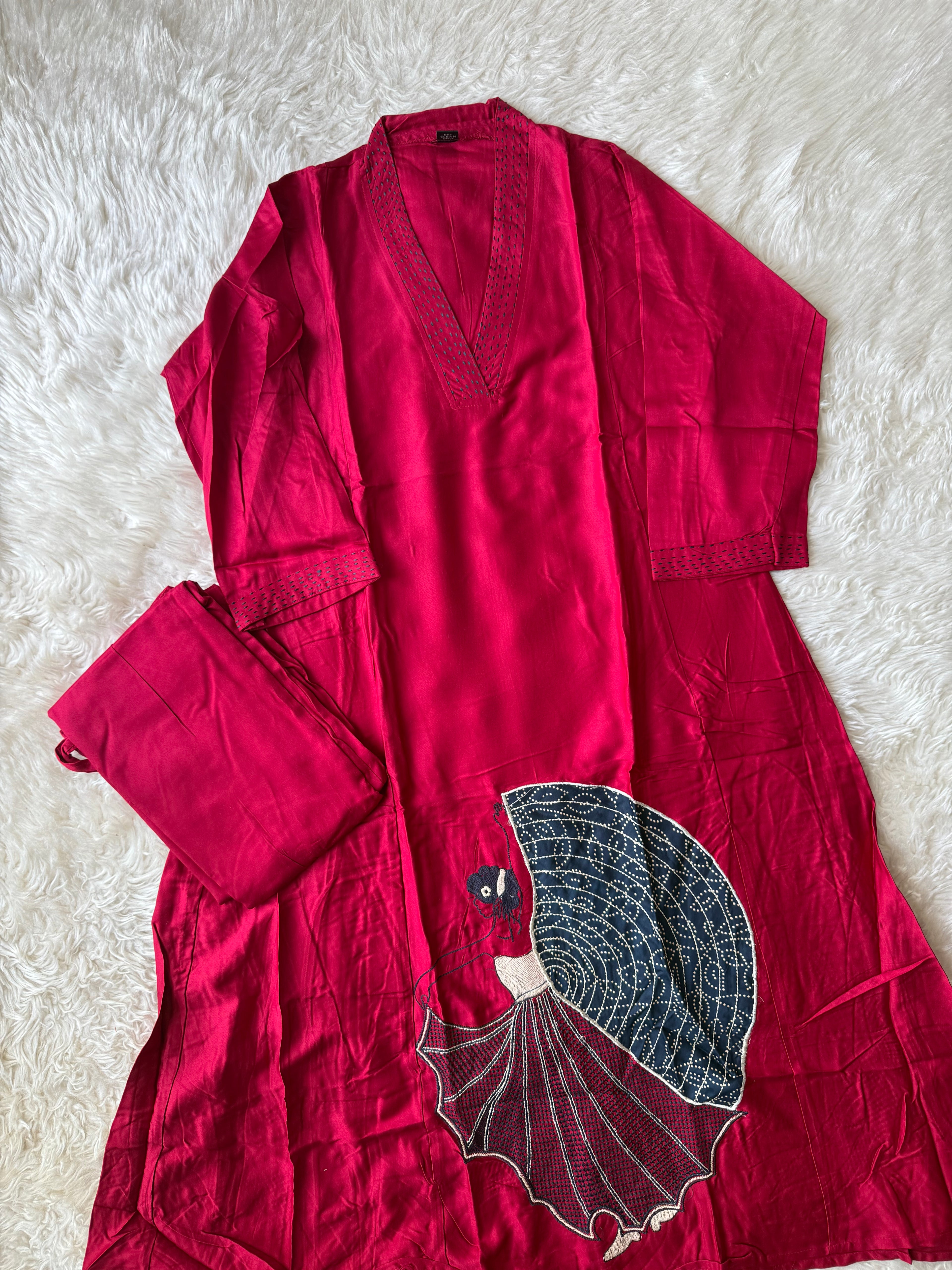 “Plus Size” Gazi Silk Kurti Plazo Set