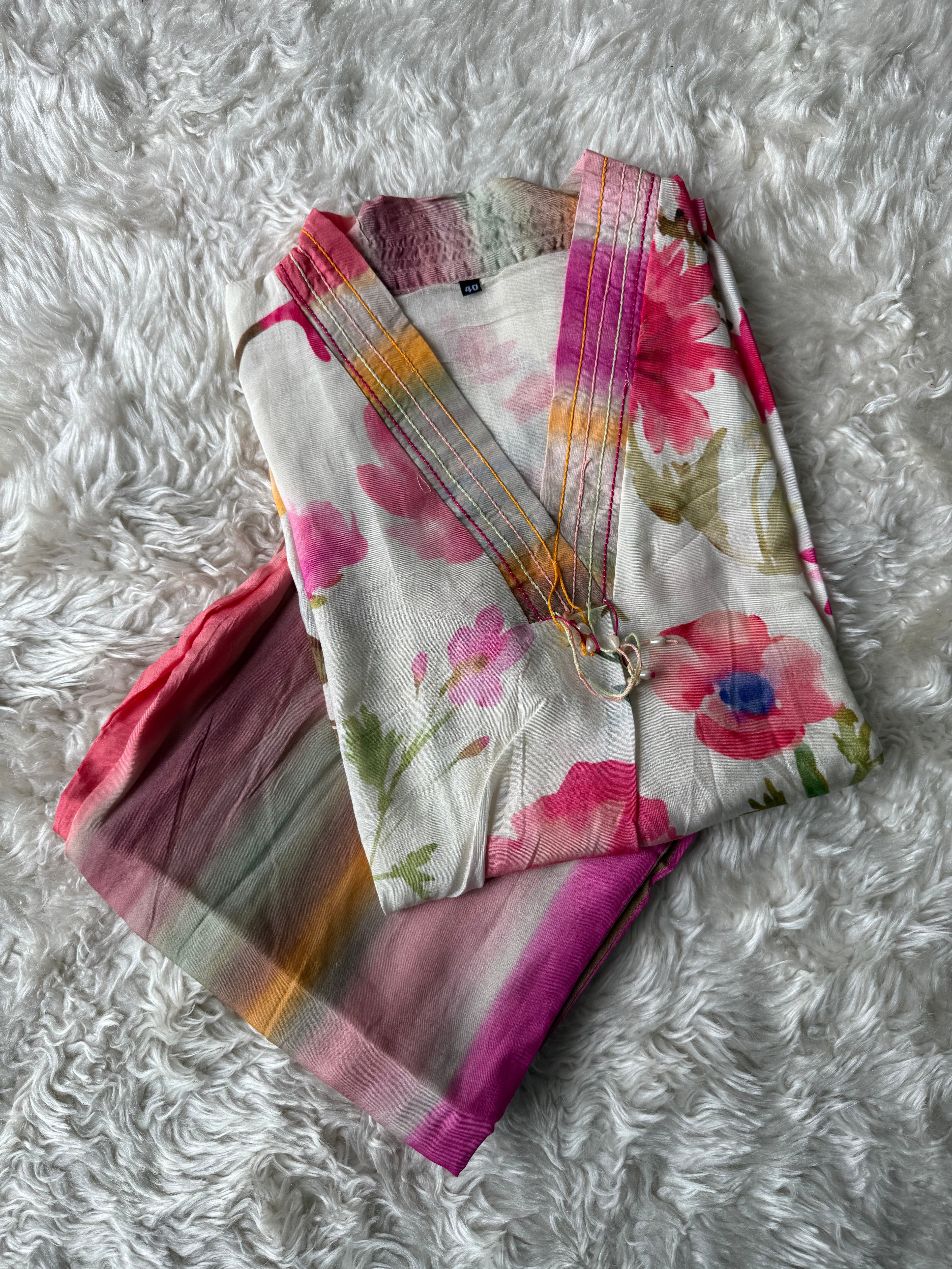 Premium Muslin Silk Kurti Pant Set
