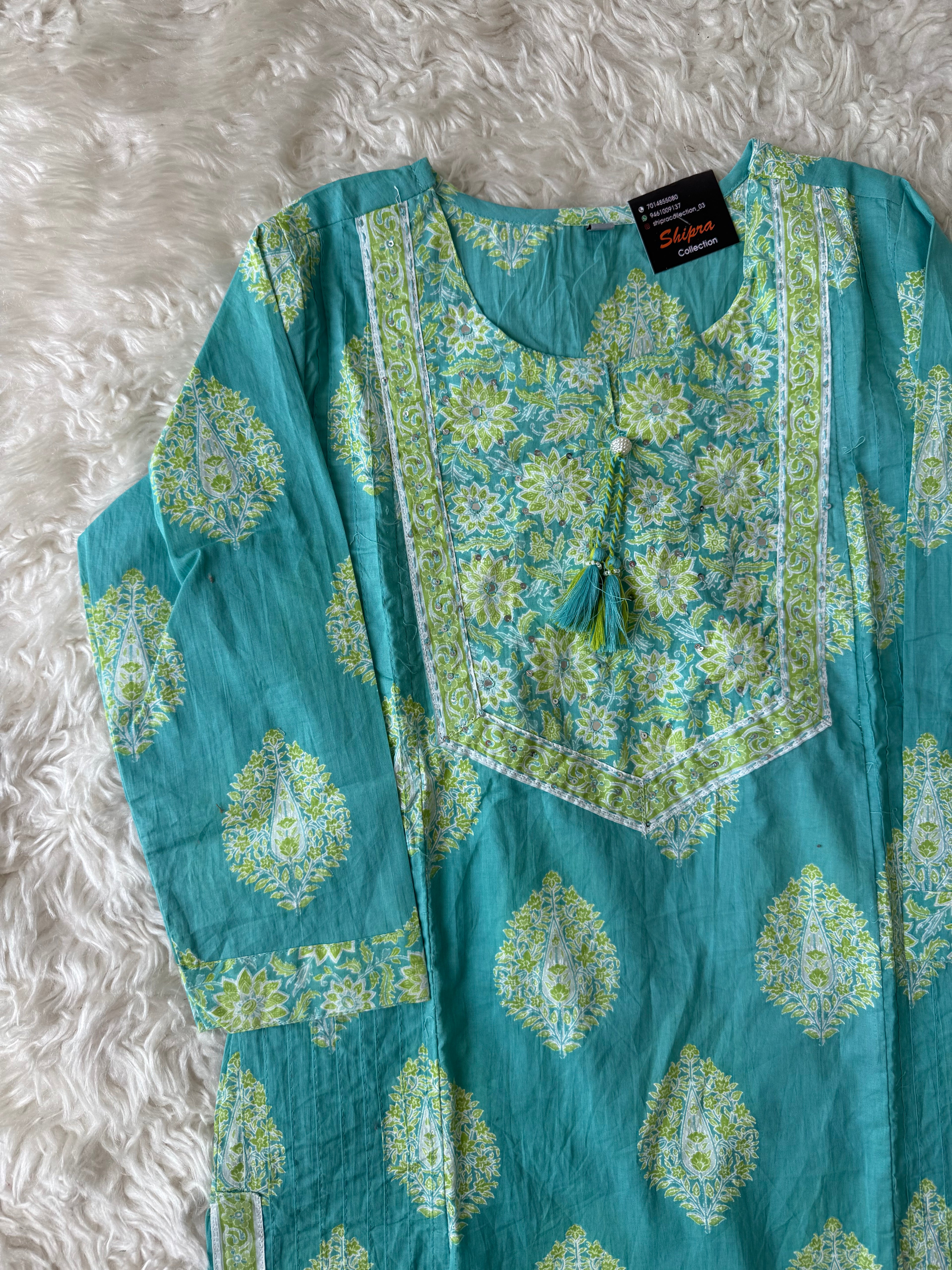 Premium Cotton Kurti Pant Dupatta Set