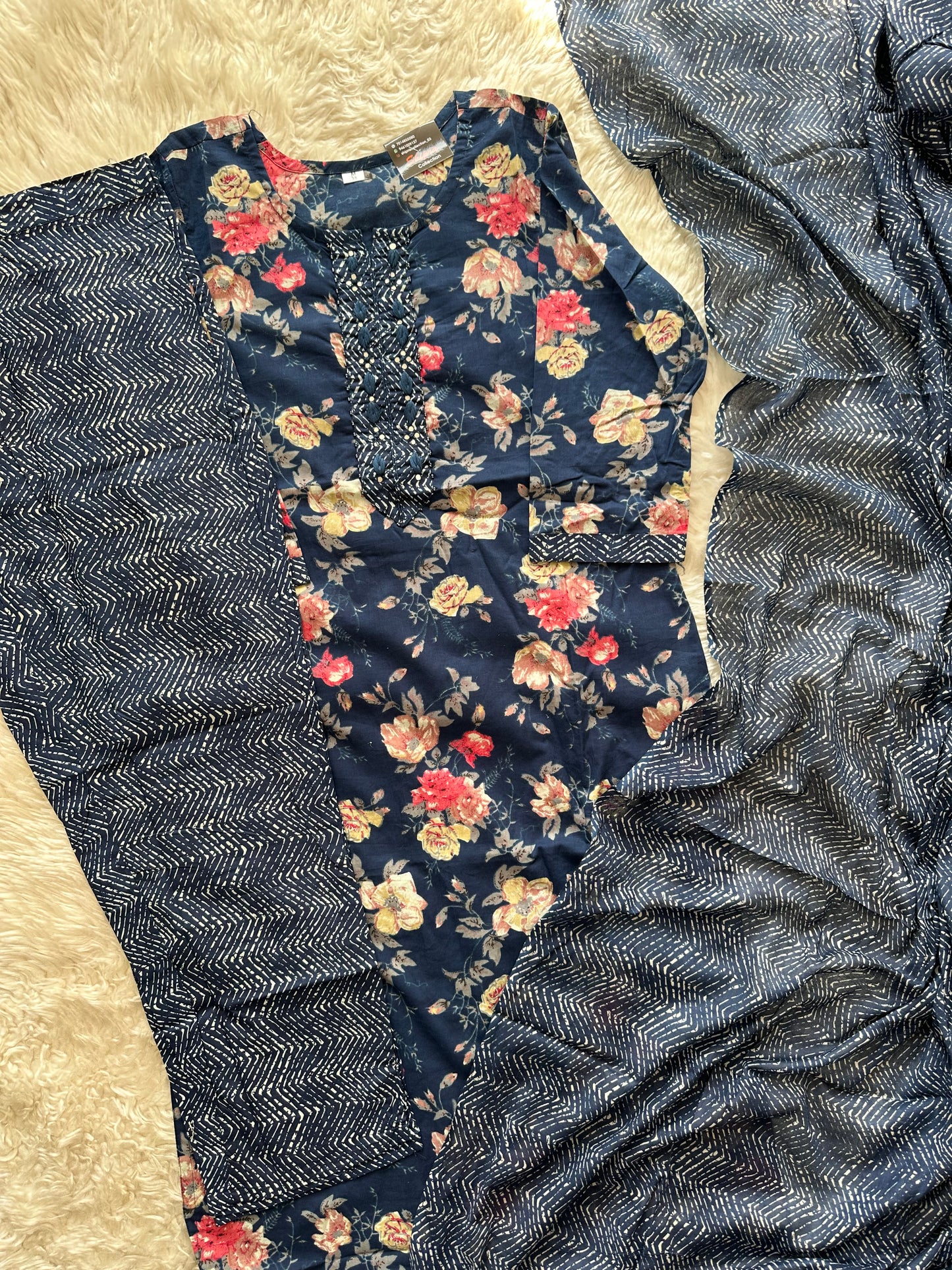 Premium Cotton Kurti Pant Dupatta Set