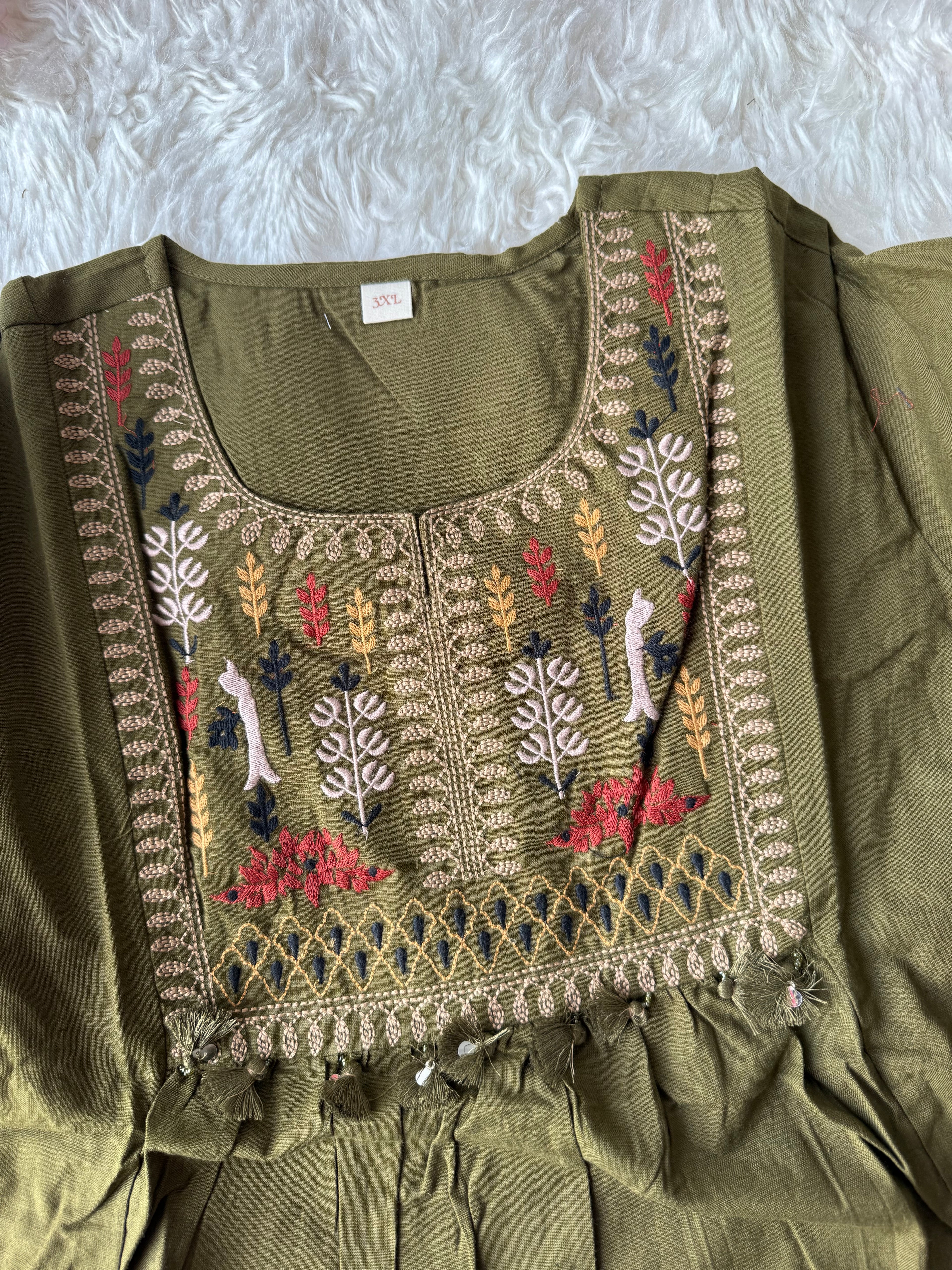 “Plus Size” Khadi Cotton Short Kurti