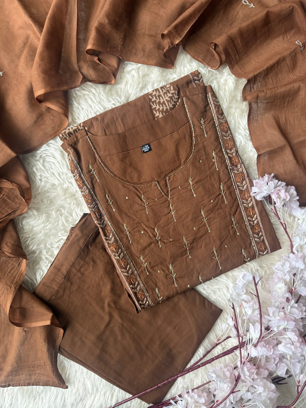 Premium Cotton Kurti Pant Dupatta Set