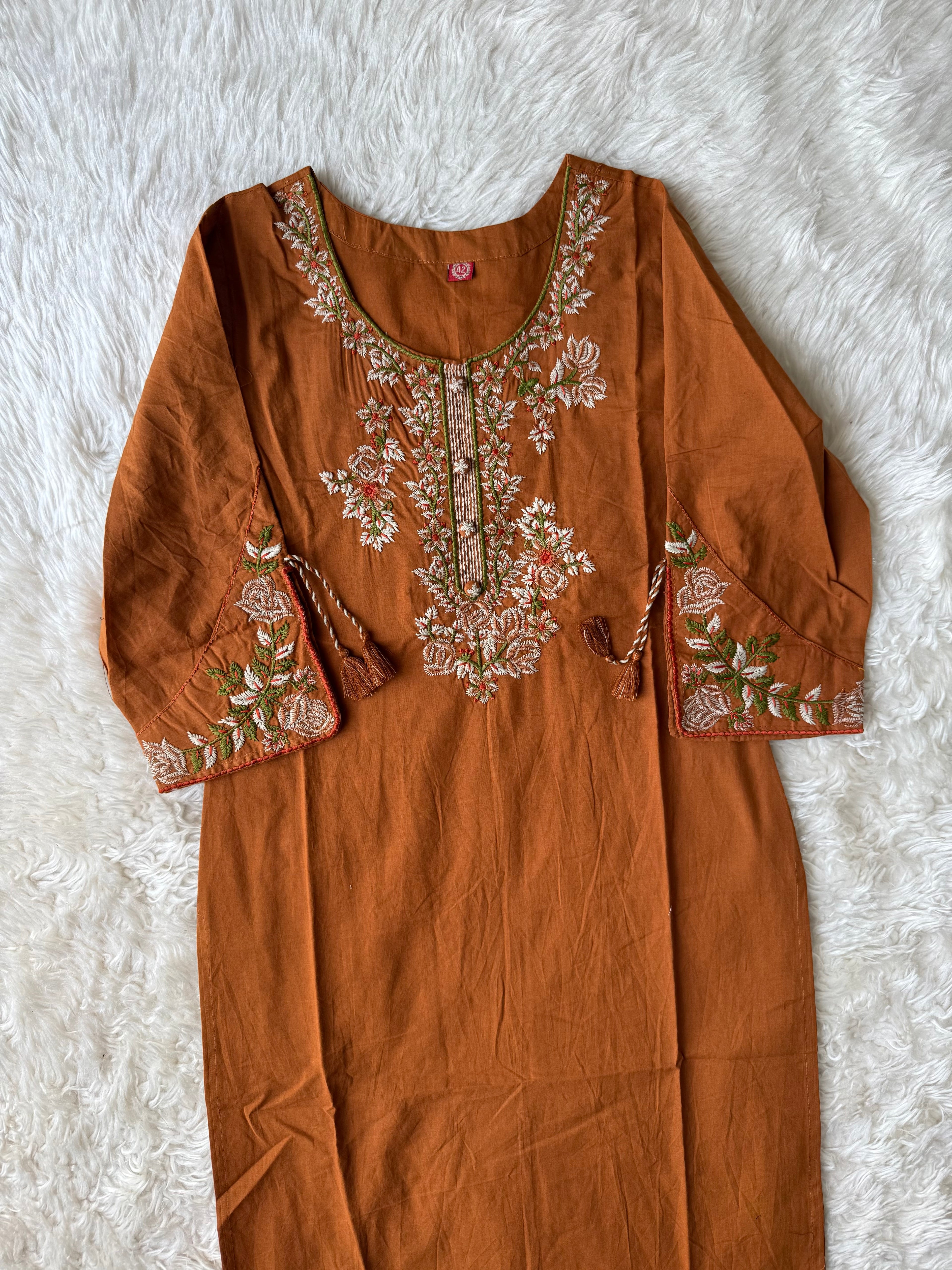 Pure Cotton Kurti Pant Dupatta Set
