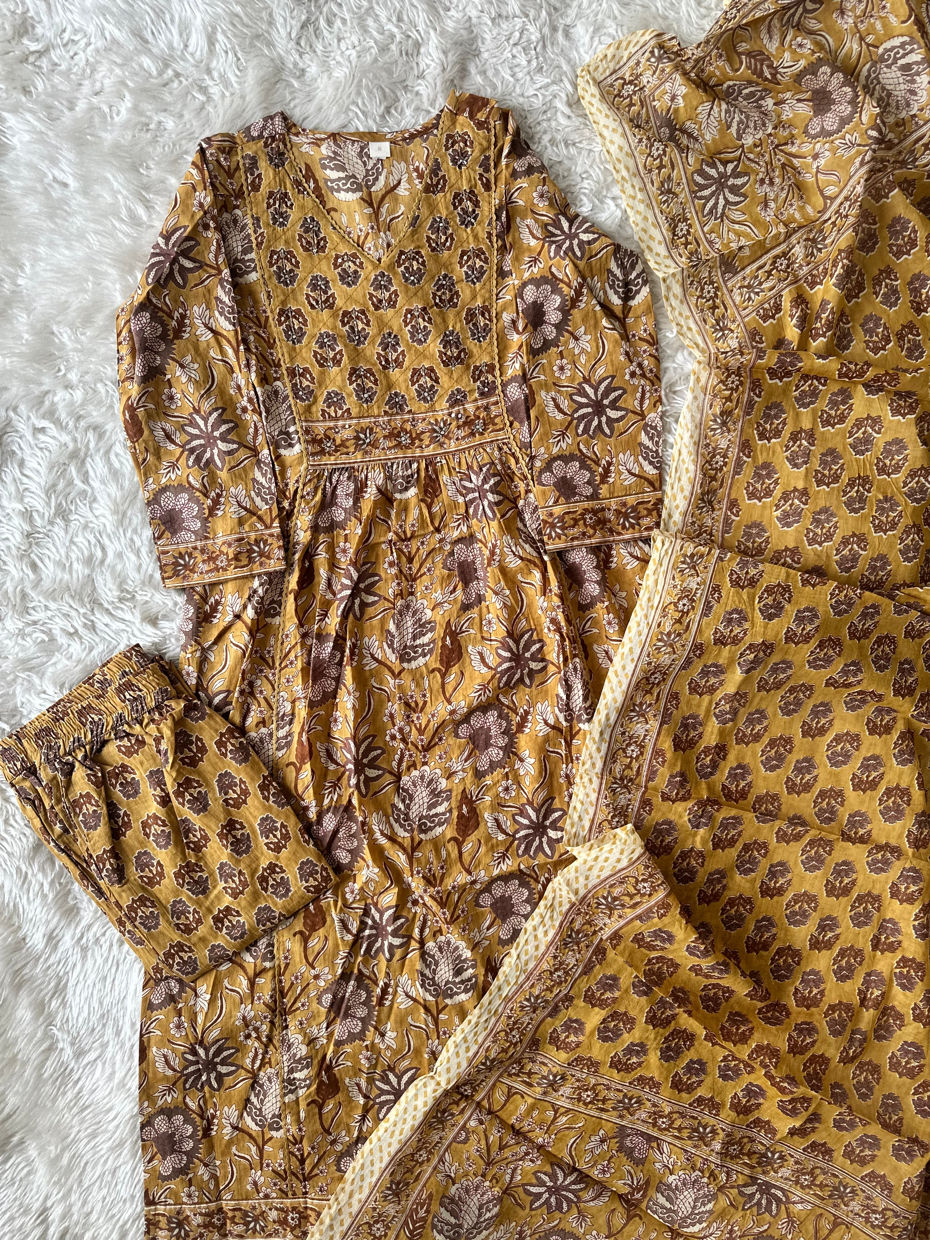 Premium Cotton Kurti Pant Dupatta Set